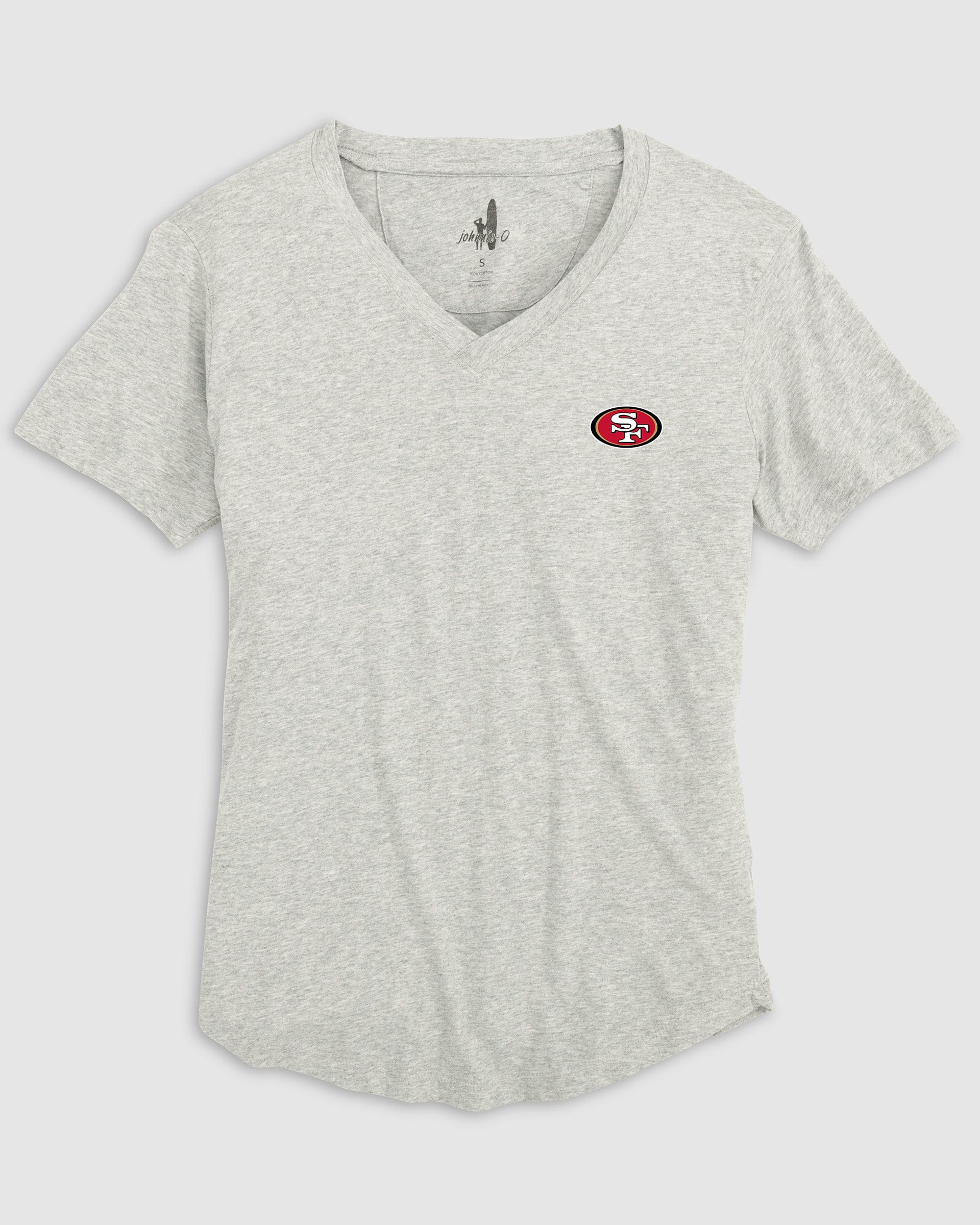 Women's San Francisco 49ers Merediths V-Neck T-Shirt - Image 4
