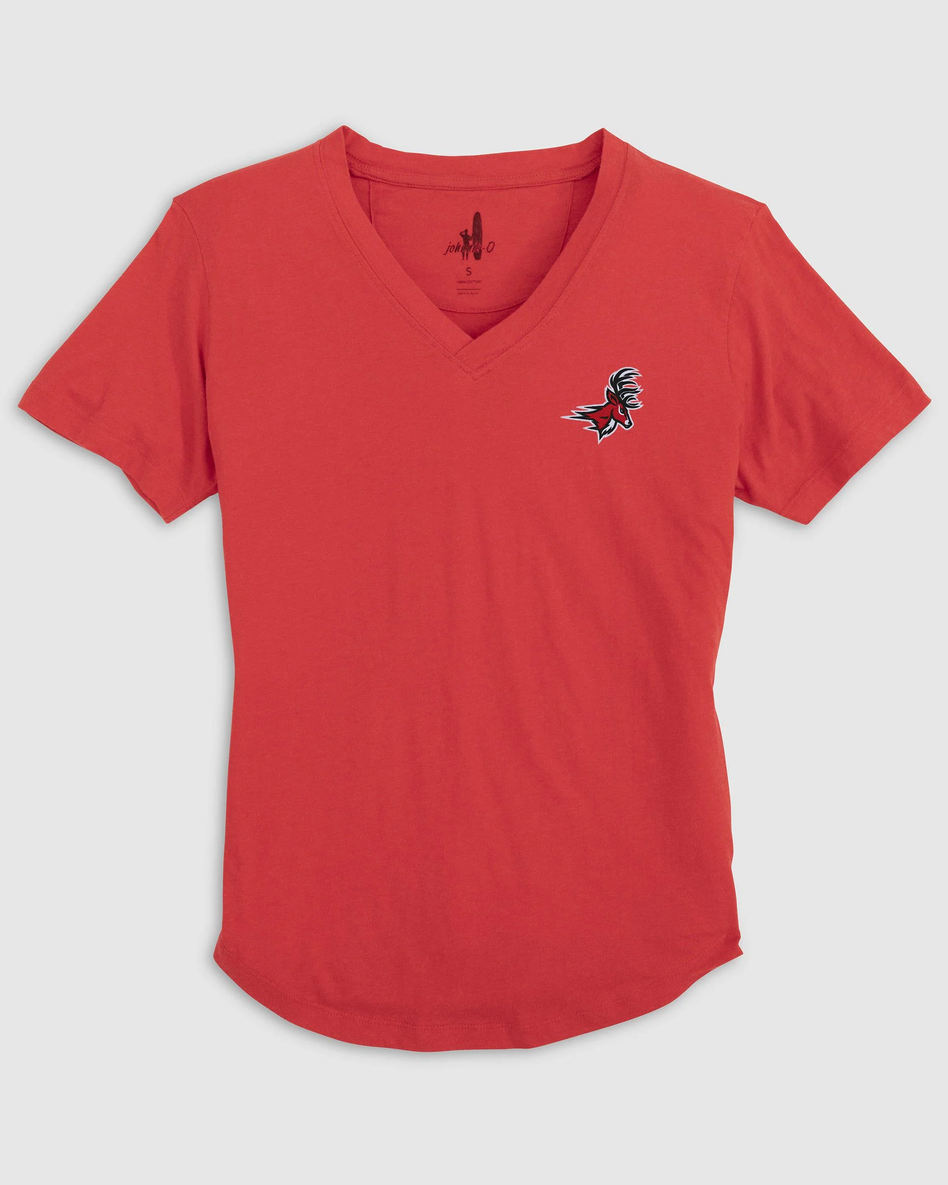 Women's Fairfield Merediths V-Neck T-Shirt - Stag Logo - Image 3