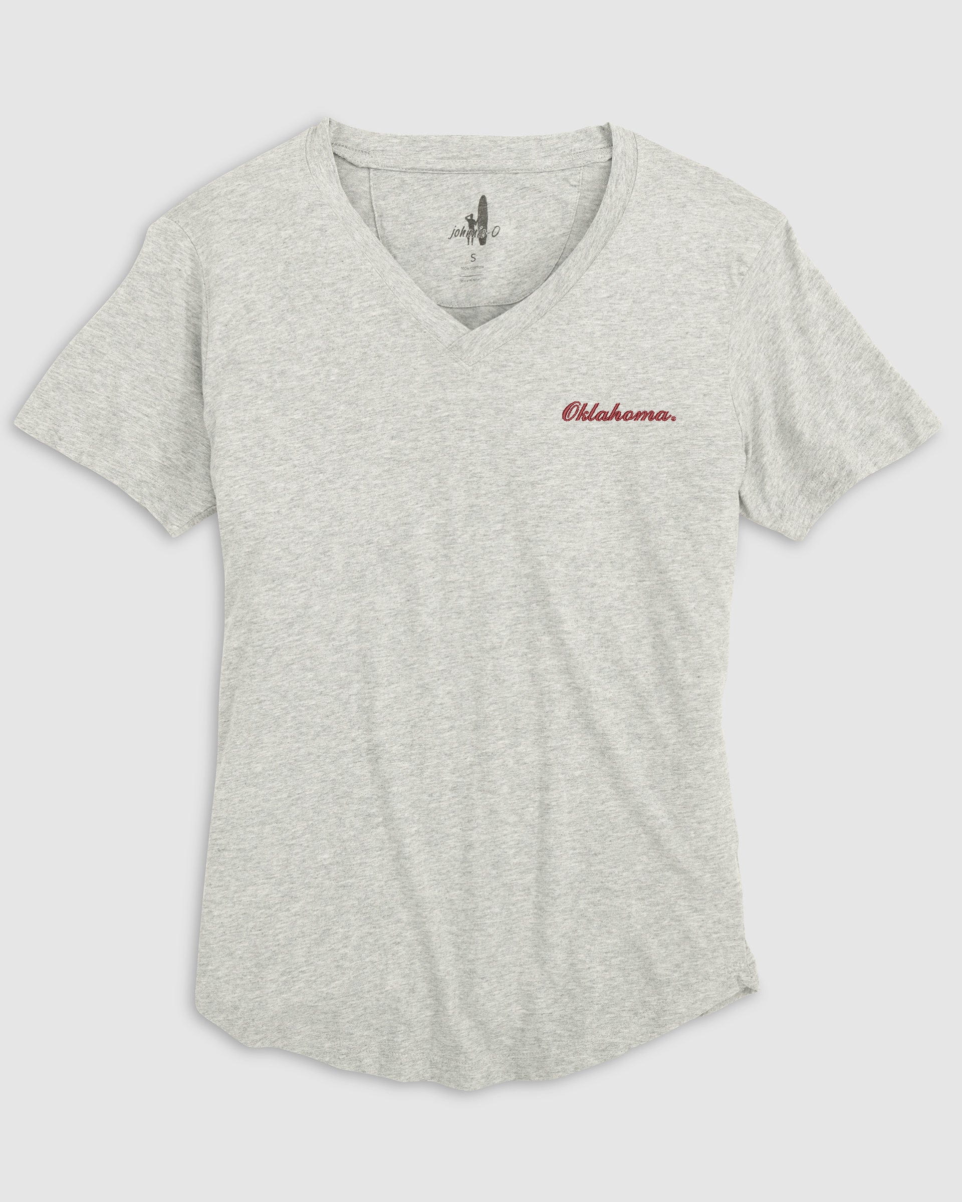 Women's Oklahoma Merediths V-Neck T-Shirt - Script Logo - Image 2
