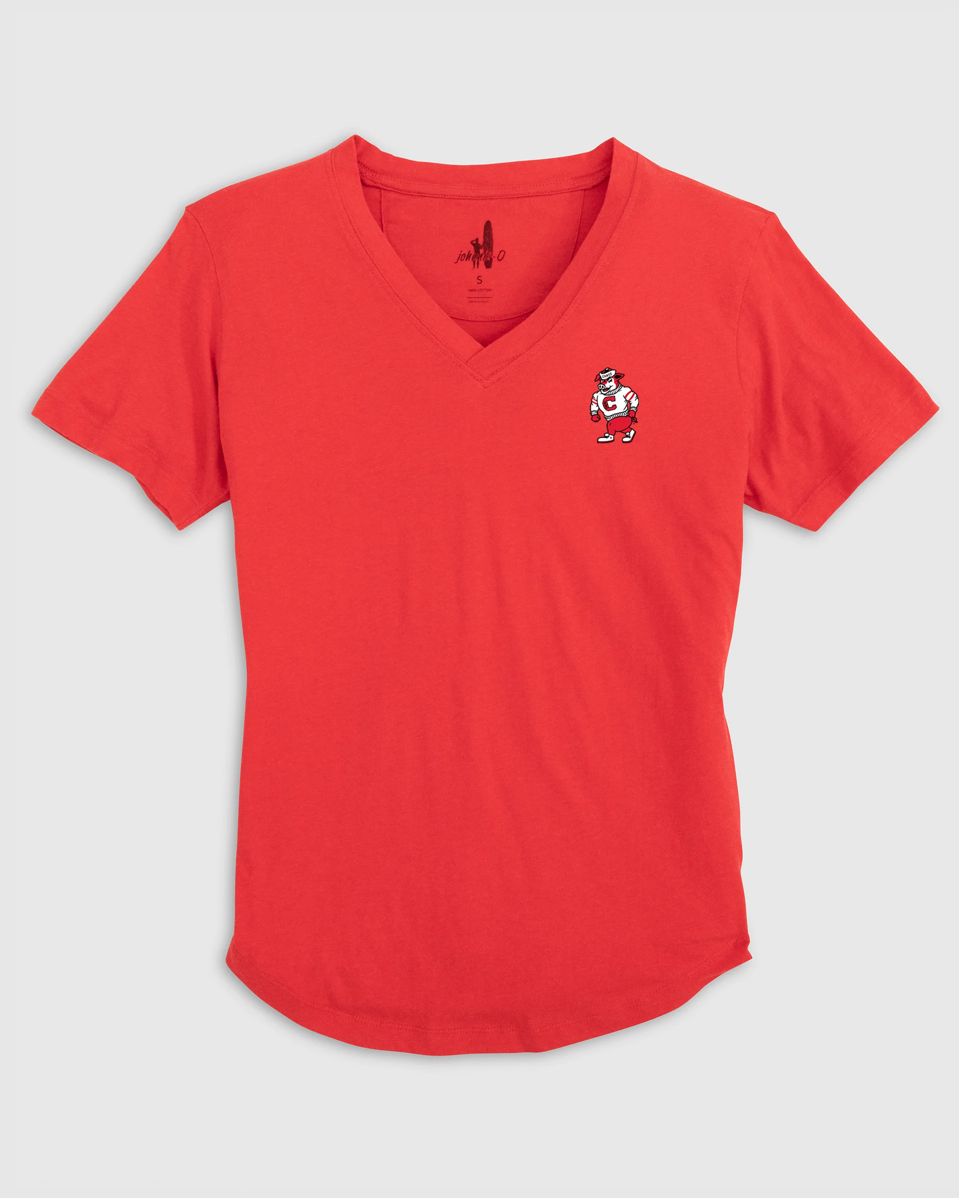 Women's Carolina Hurricanes Merediths V-Neck T-Shirt  - Struttin' Stormy Logo - Image 2