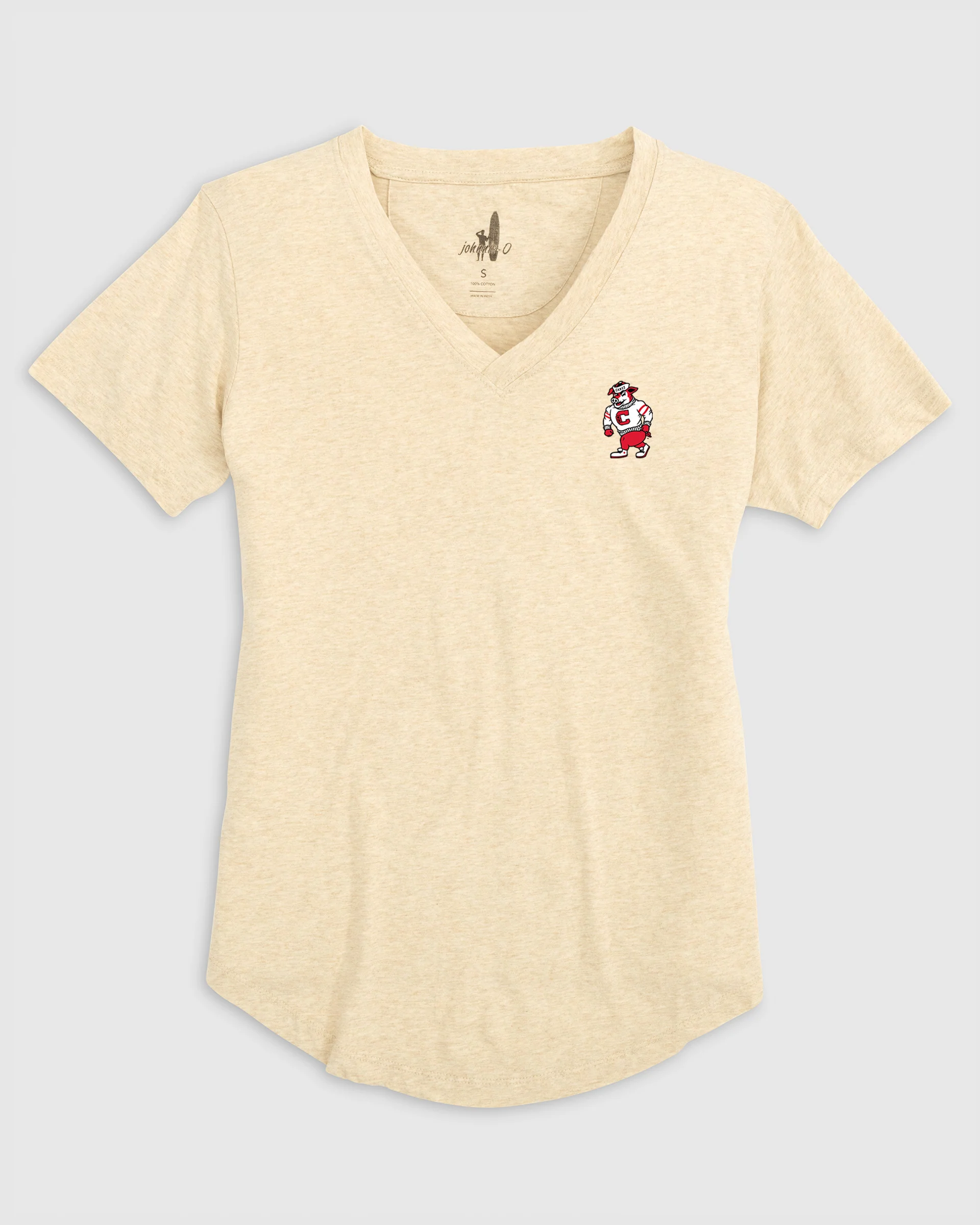 Women's Carolina Hurricanes Merediths V-Neck T-Shirt  - Struttin' Stormy Logo - Image 3