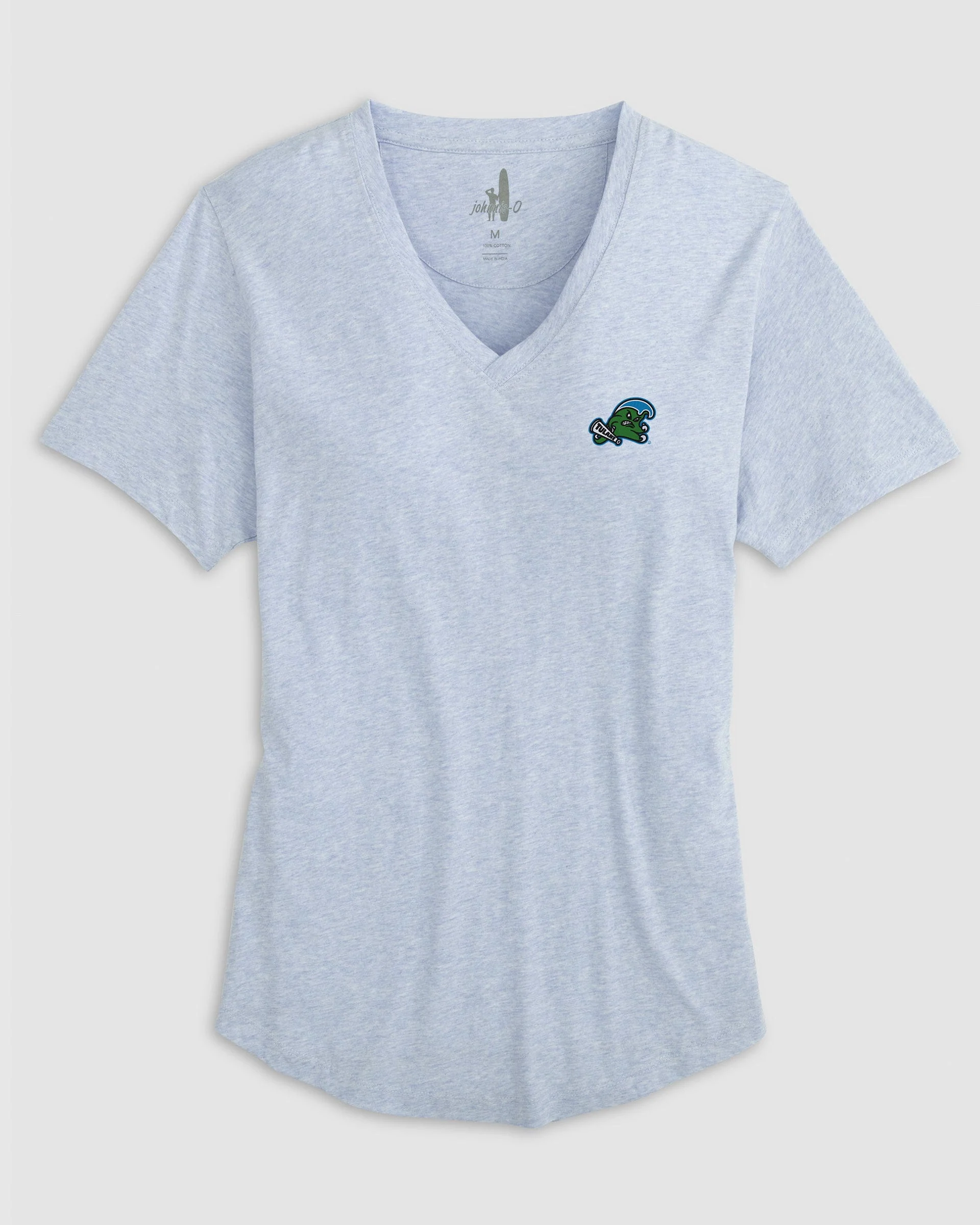 Women's Tulane Merediths V-Neck T-Shirt - Angry Wave Logo - Image 2