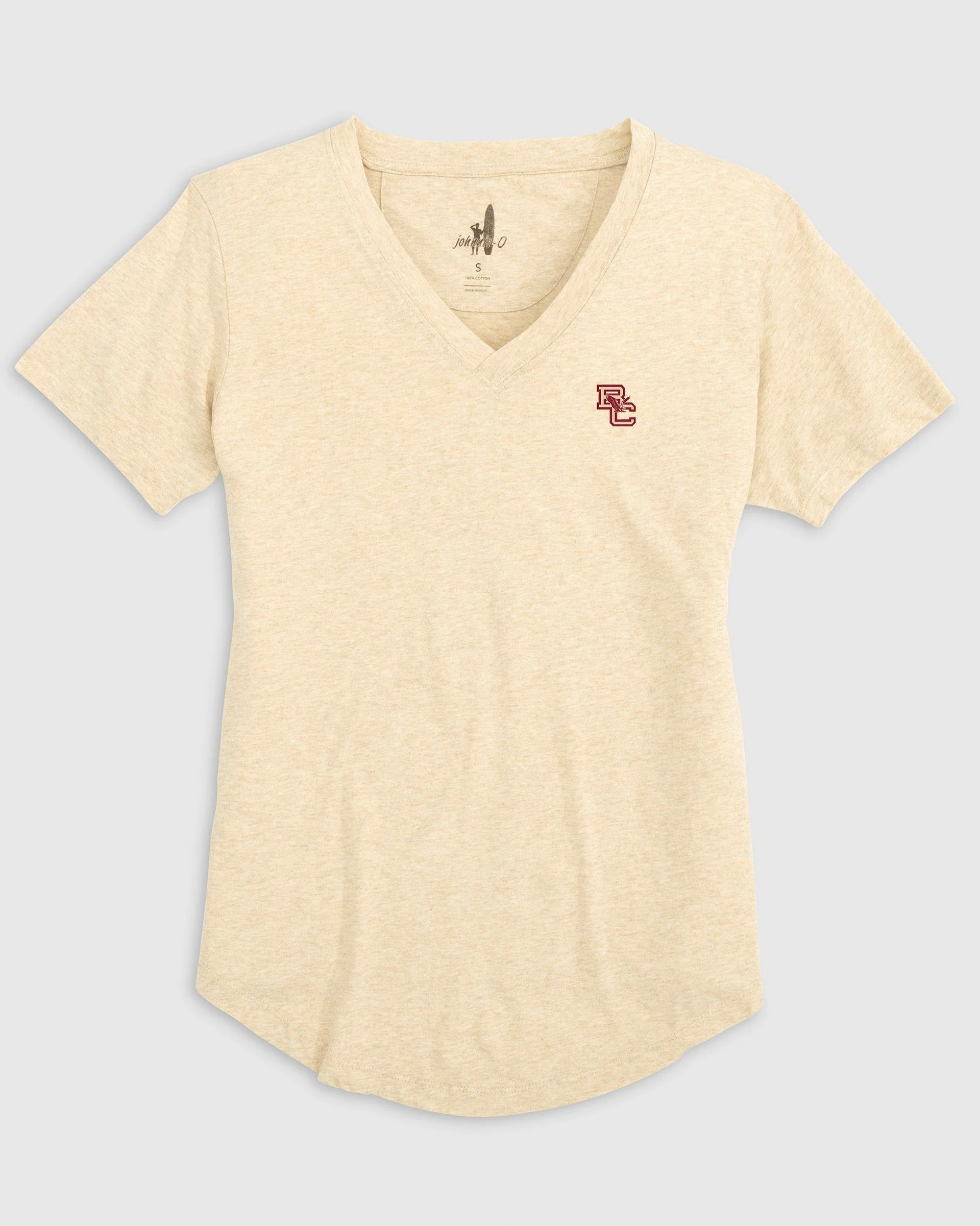 Women's Boston College Merediths V-Neck T-Shirt - Heritage Logo - Image 3