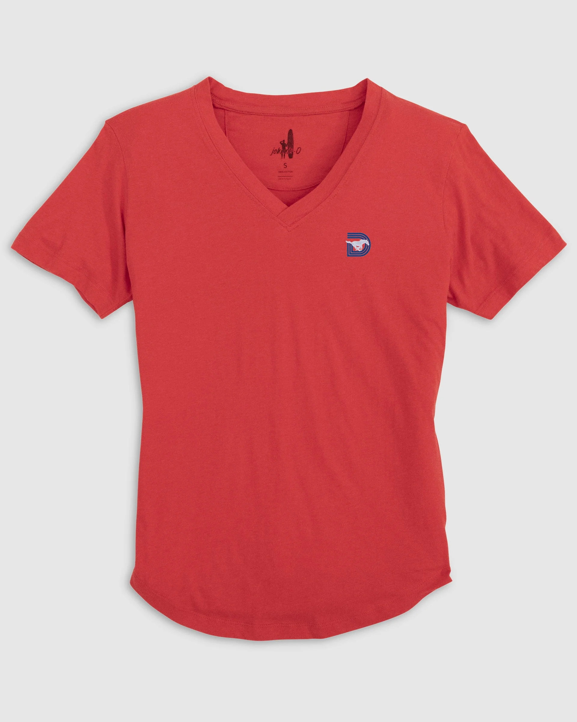Women's Southern Methodist Merediths V-Neck T-Shirt - Triple D Logo - Image 4