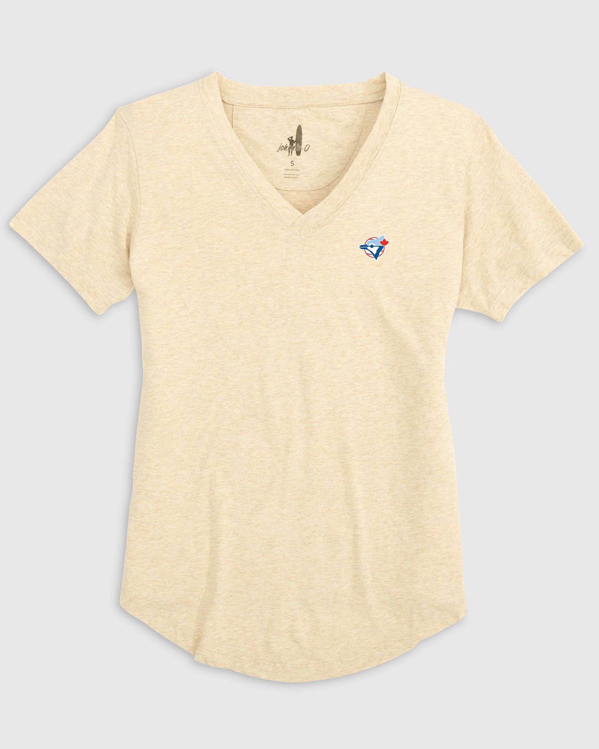 Women's Toronto Blue Jays Merediths V-Neck T-Shirt - Cooperstown Logo - Image 3