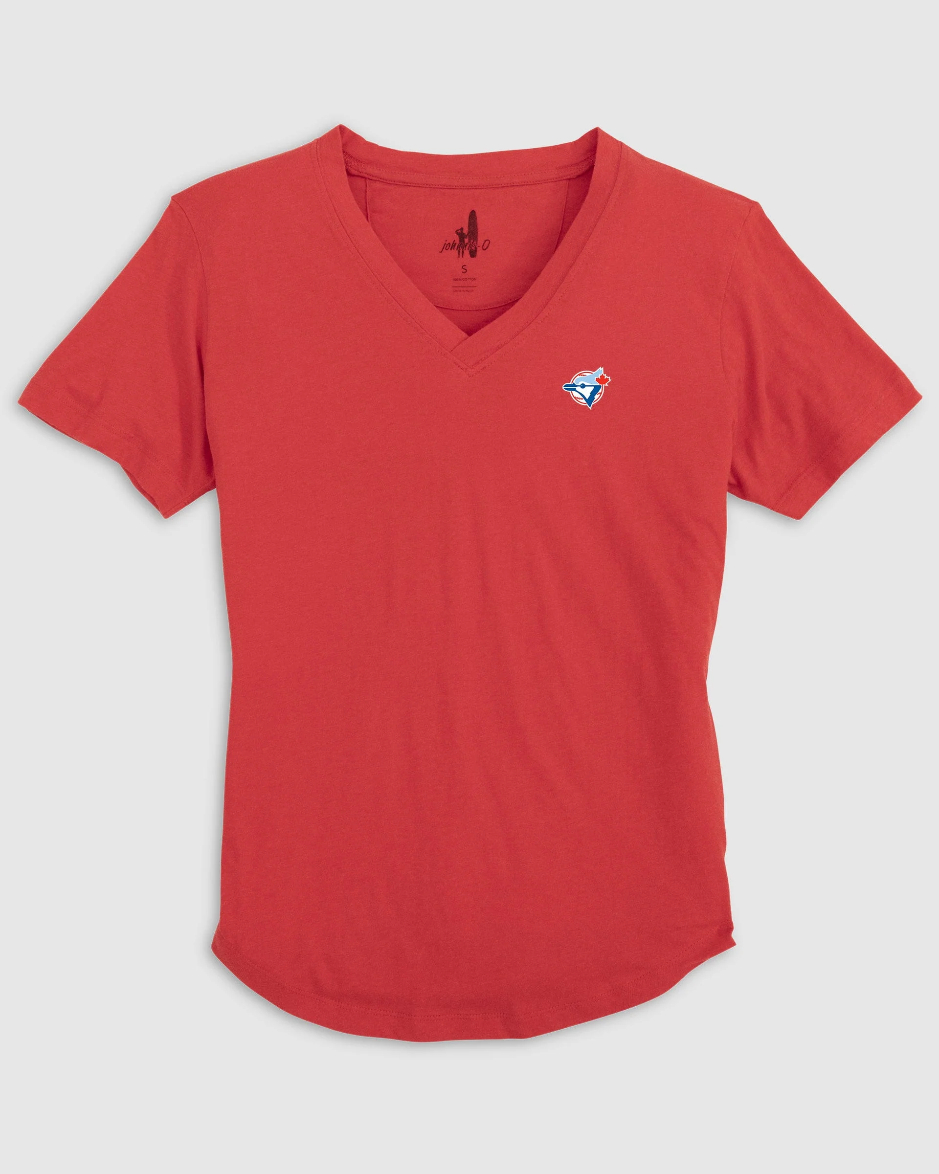 Women's Toronto Blue Jays Merediths V-Neck T-Shirt - Cooperstown Logo - Image 4