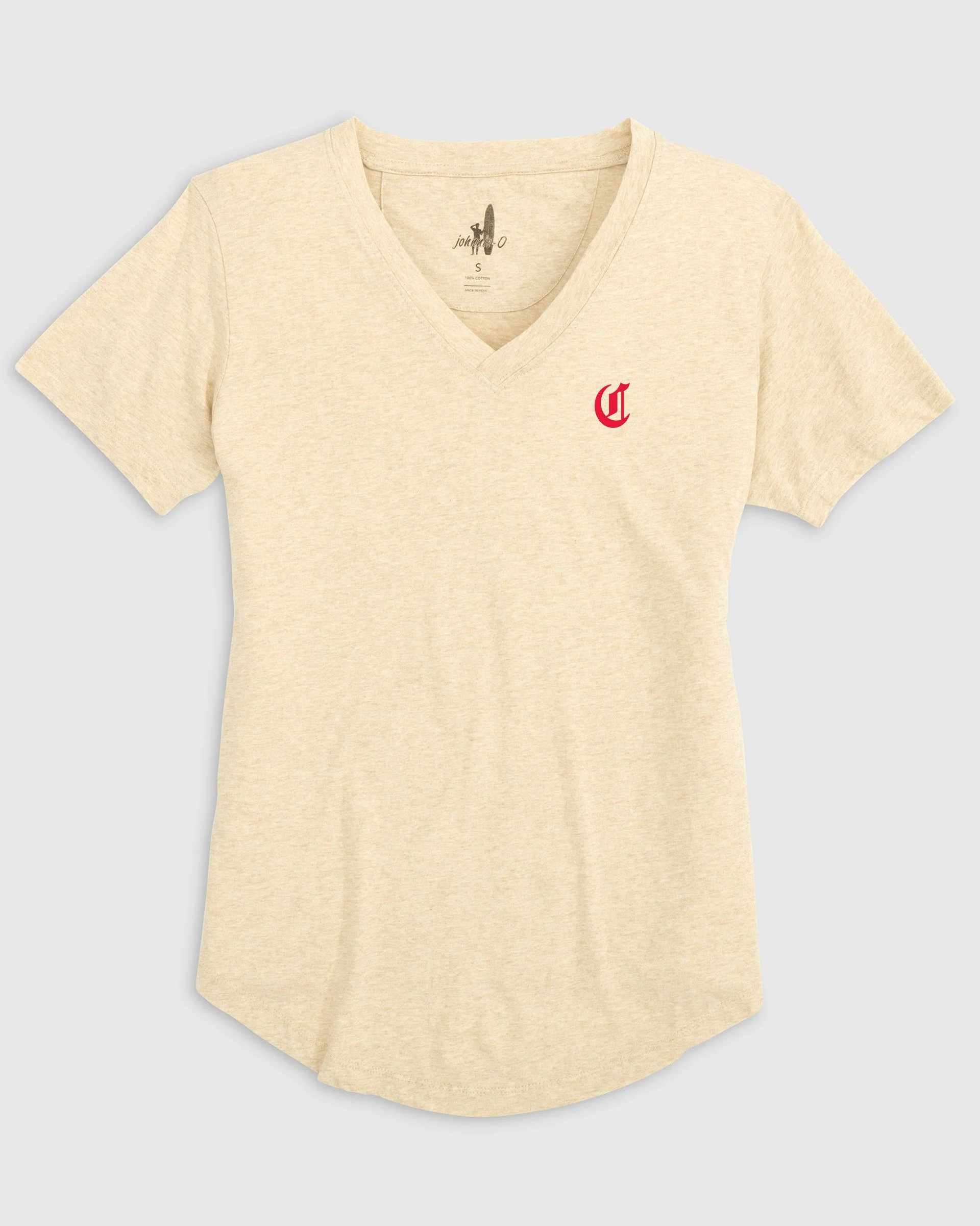 Women's Cincinnati Reds Merediths V-Neck T-Shirt - Cooperstown Logo - Image 4