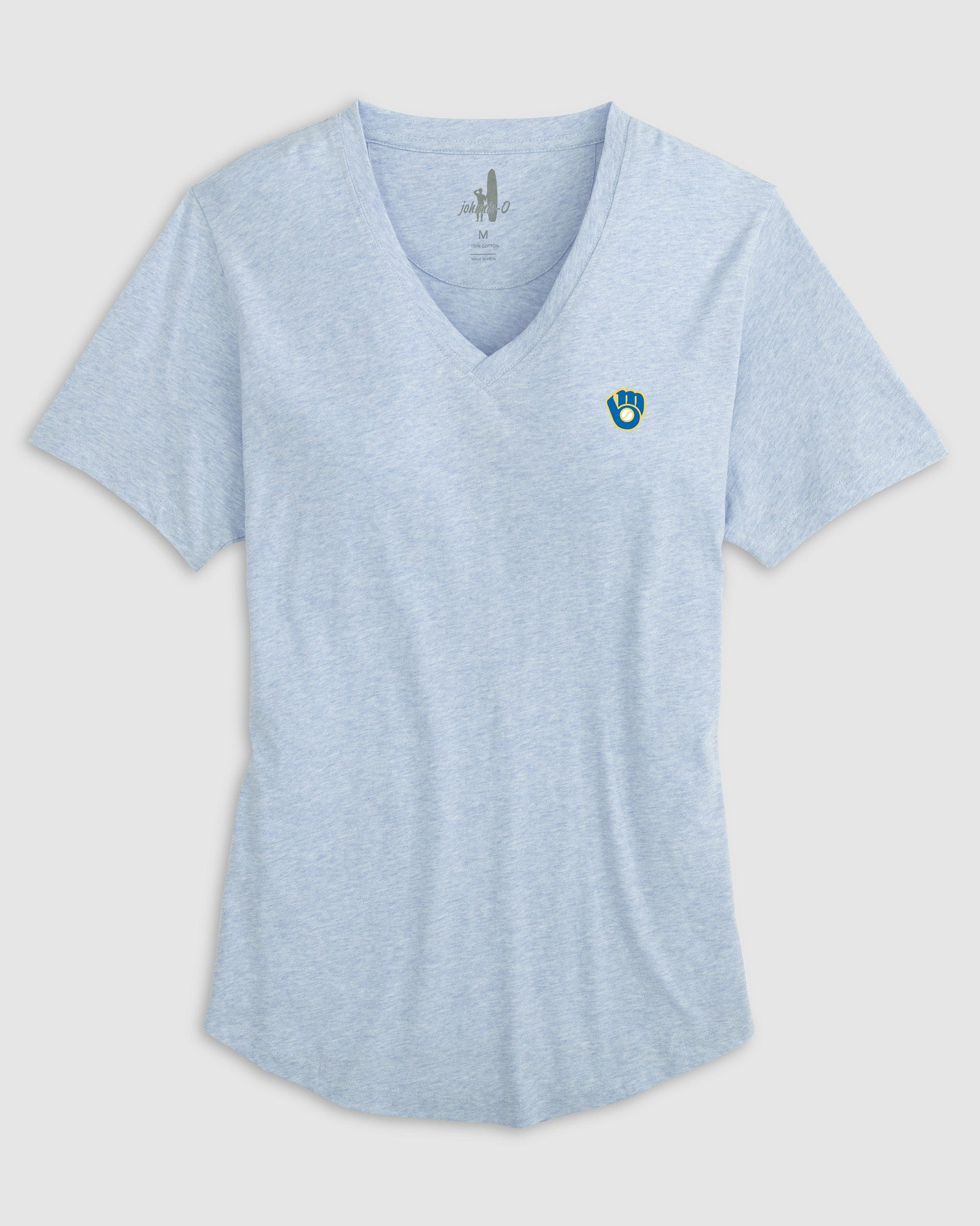 Women's Milwaukee Brewers Merediths V-Neck T-Shirt - Cooperstown Logo