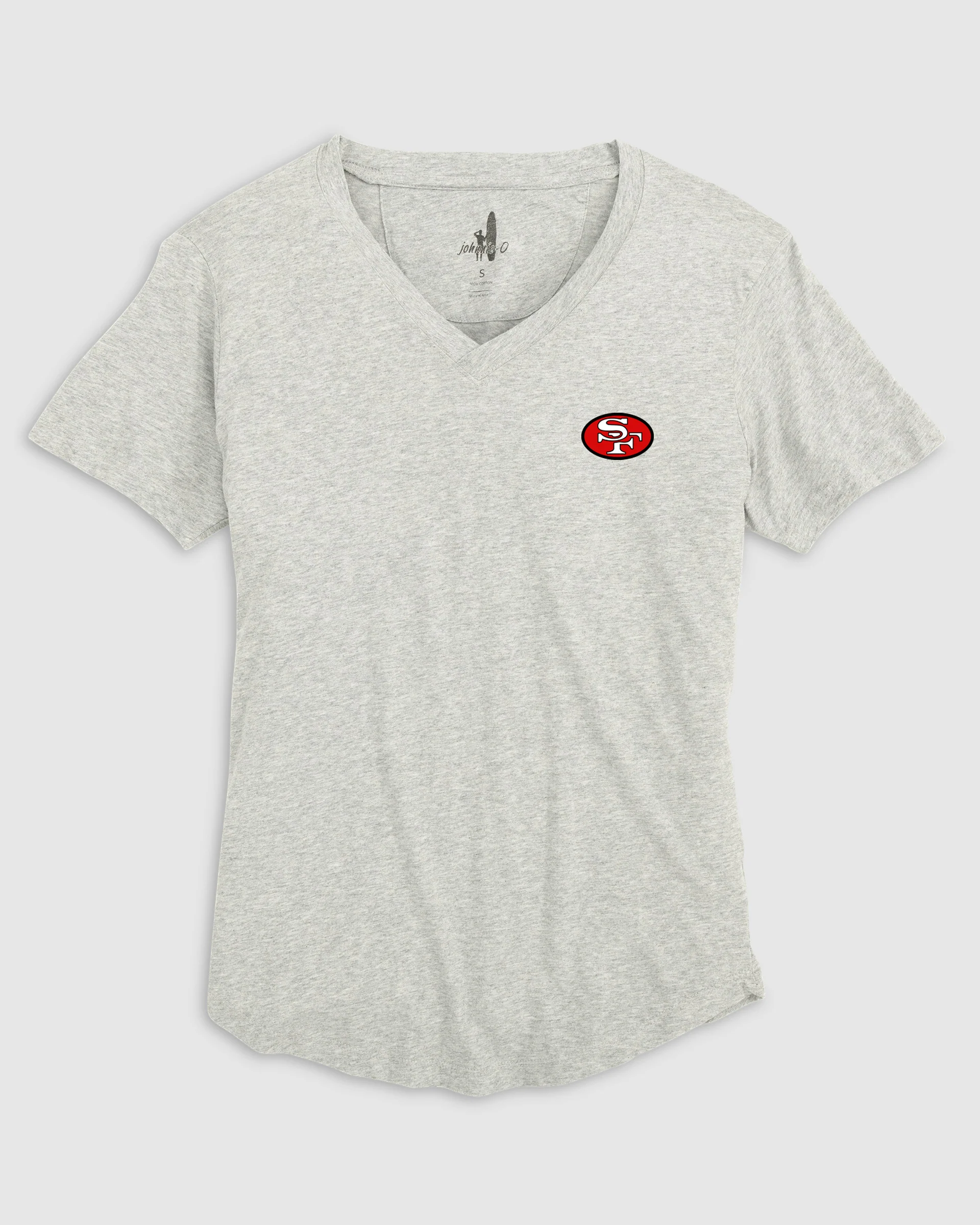 Women's San Francisco 49ers Merediths V-Neck T-Shirt - Classic Logo - Image 2