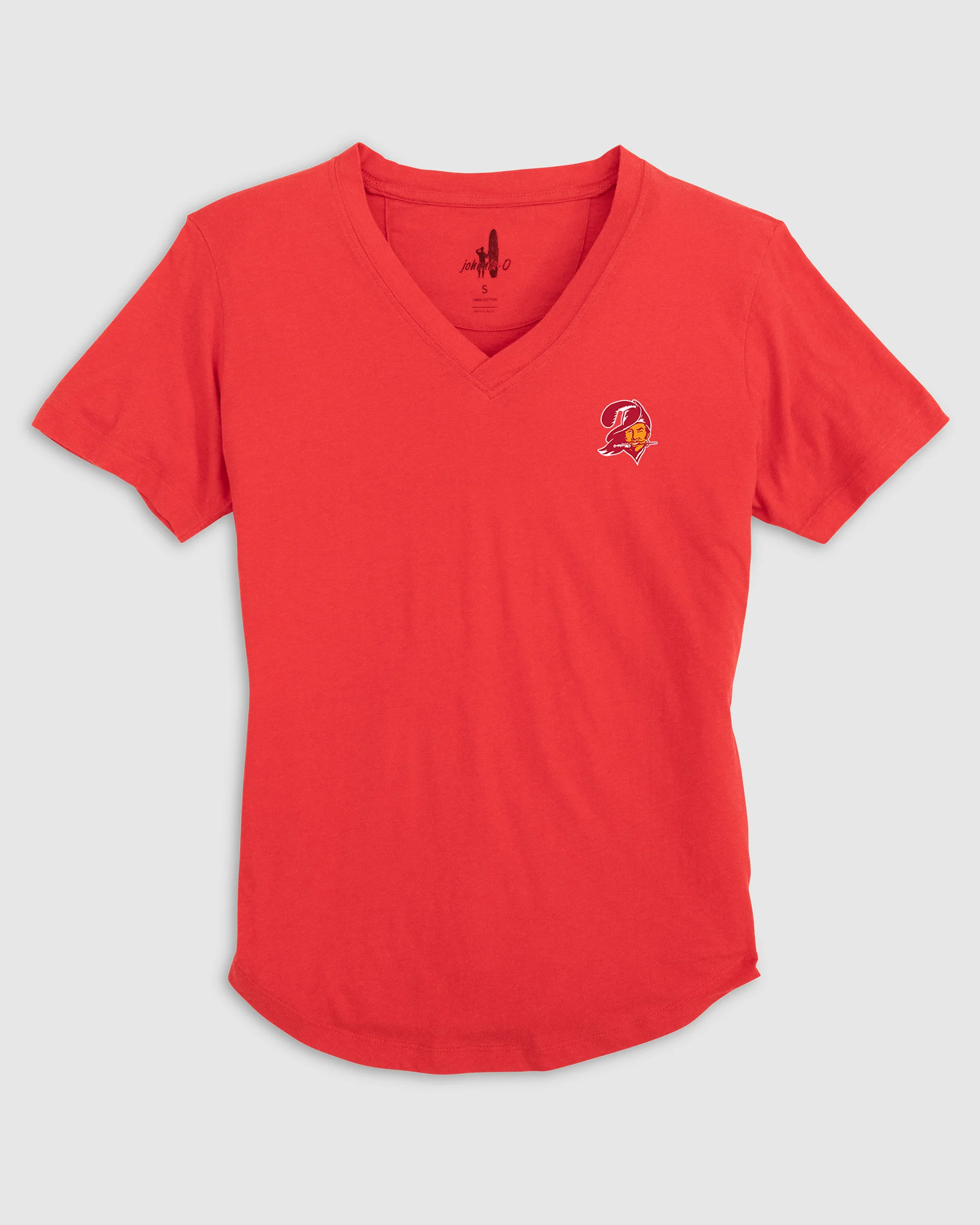 Women's Tampa Bay Buccaneers Merediths V-Neck T-Shirt - Classic Logo