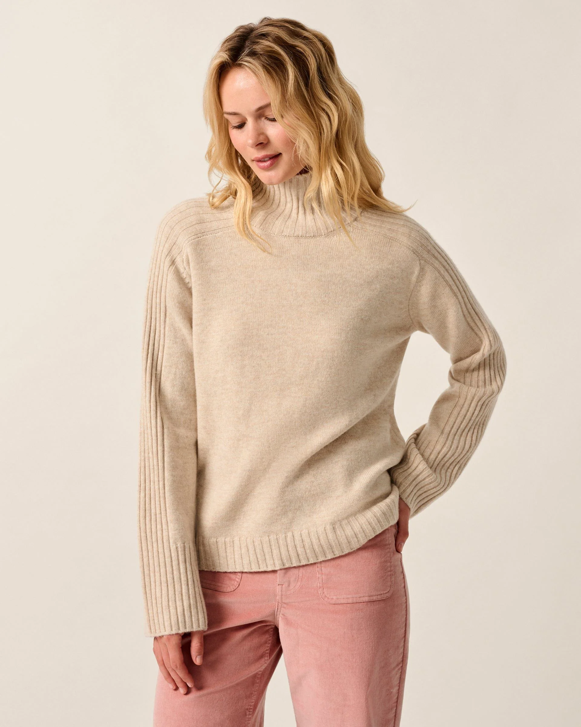 Simone Cashmere Blend Turtleneck Sweater