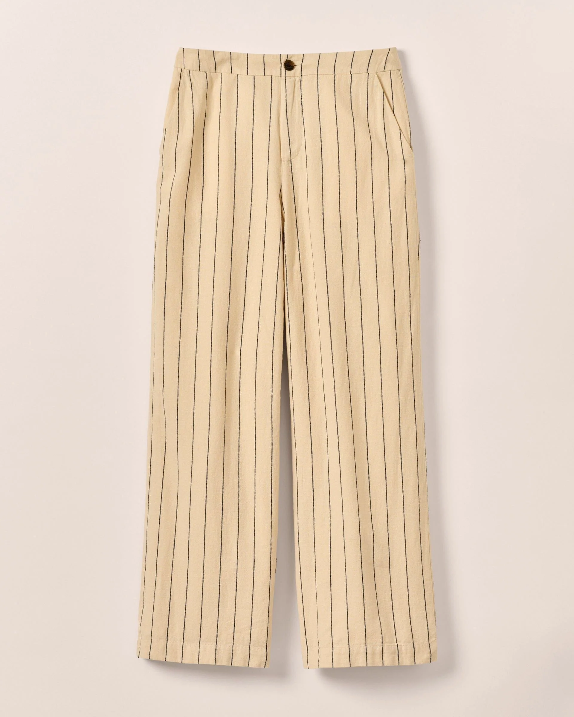 Lilah Linen Blend Pinstripe Beach Trouser - Image 8