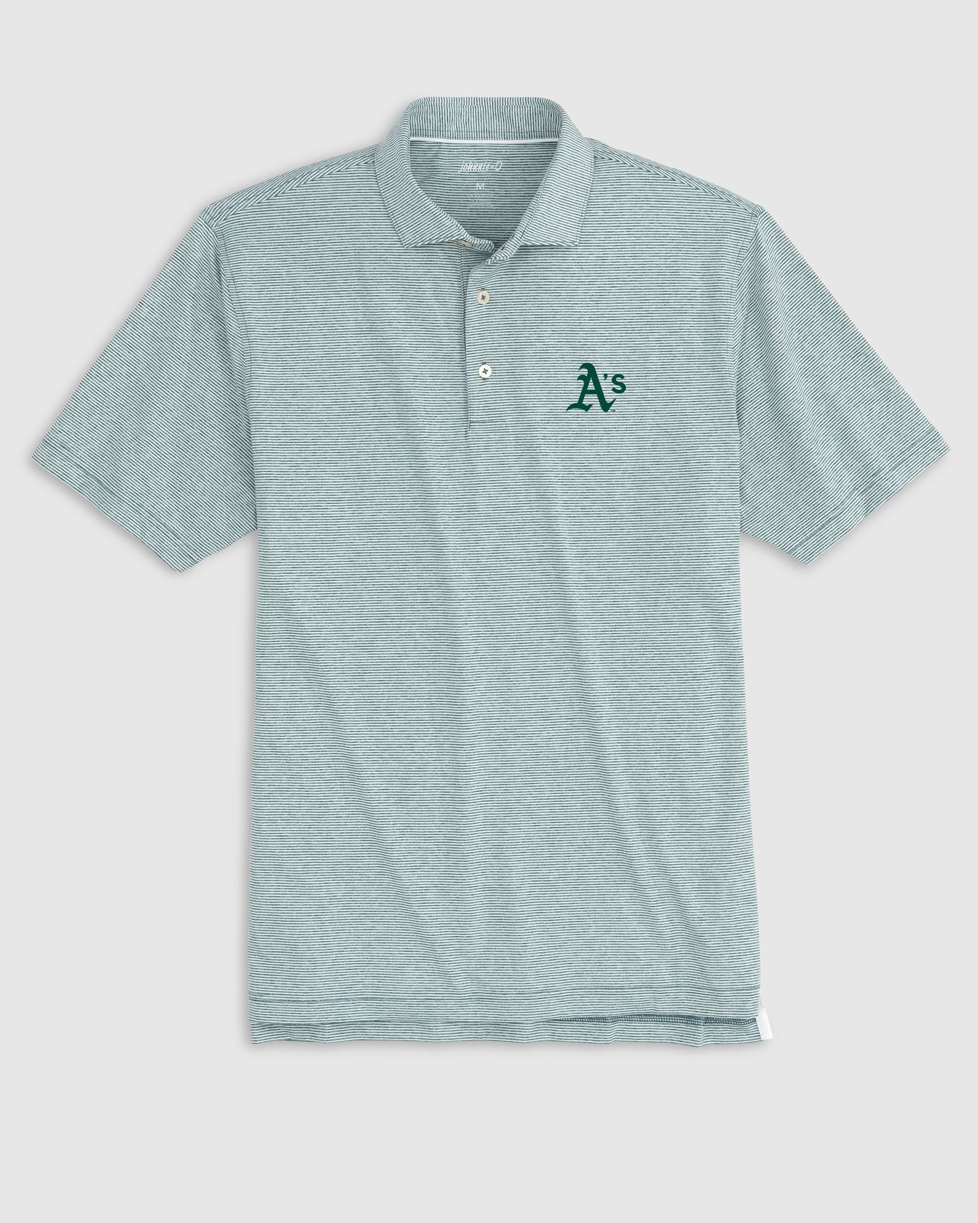 Oakland Athletics Lyndonn Striped Jersey Performance Polo - Image 3