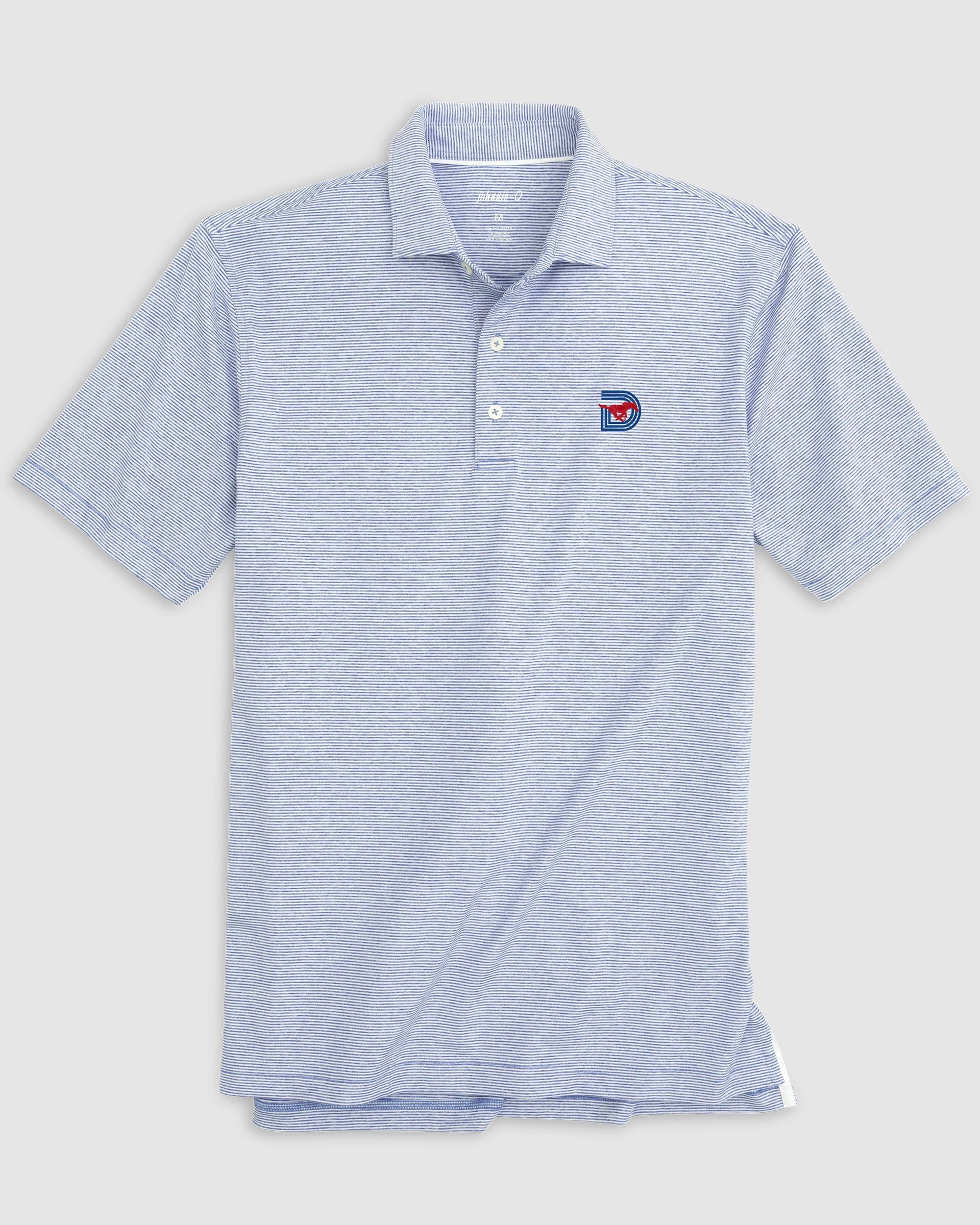 Southern Methodist Lyndonn Striped Jersey Performance Polo - Triple D Logo - Image 3