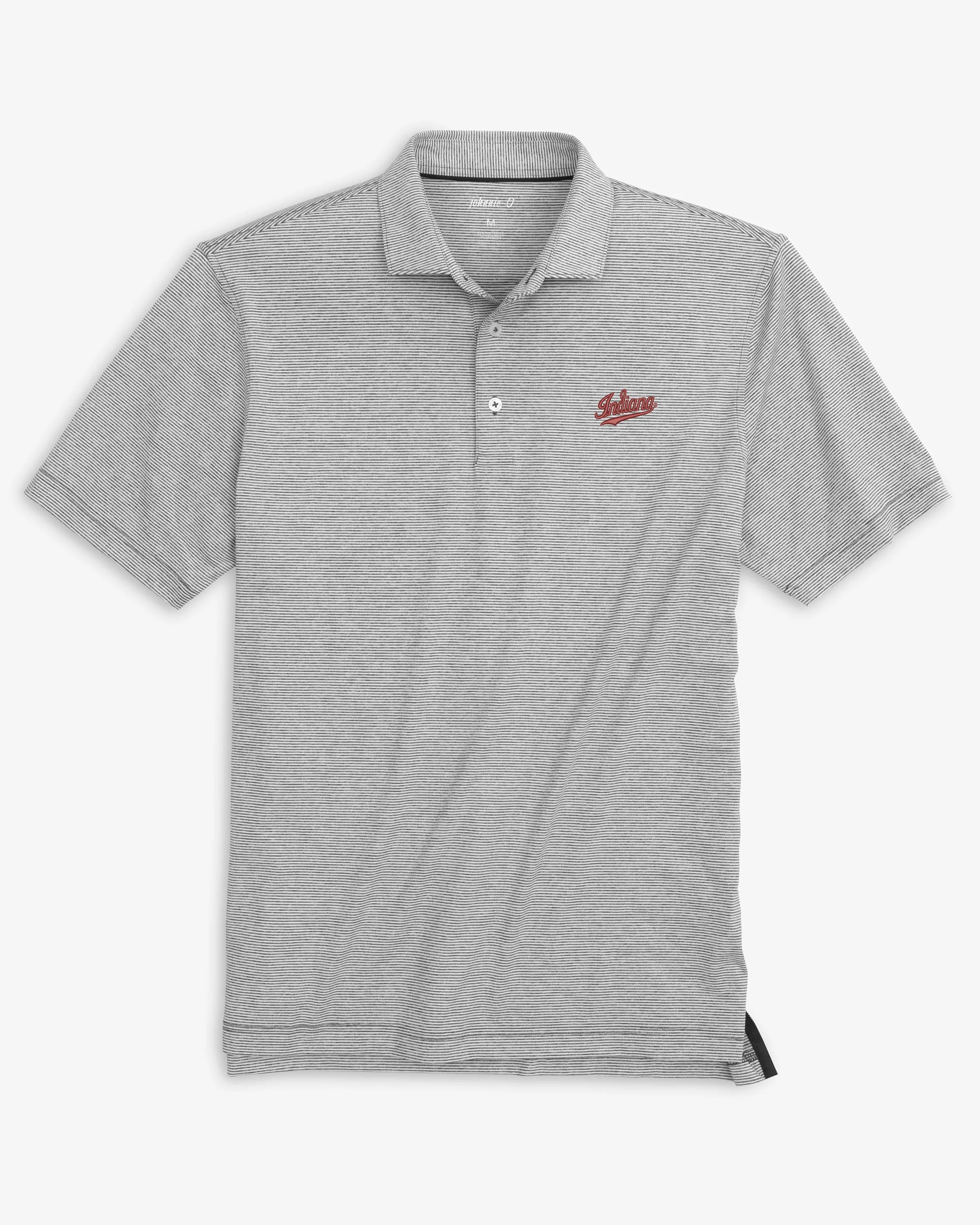 Indiana Lyndonn Jersey Performance Striped Polo - Indiana Logo