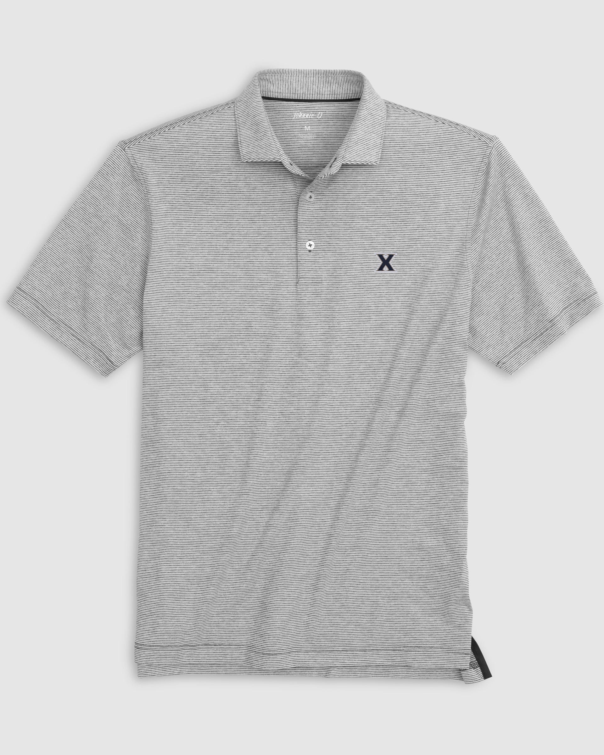 Xavier University Lyndonn Striped Jersey Performance Polo