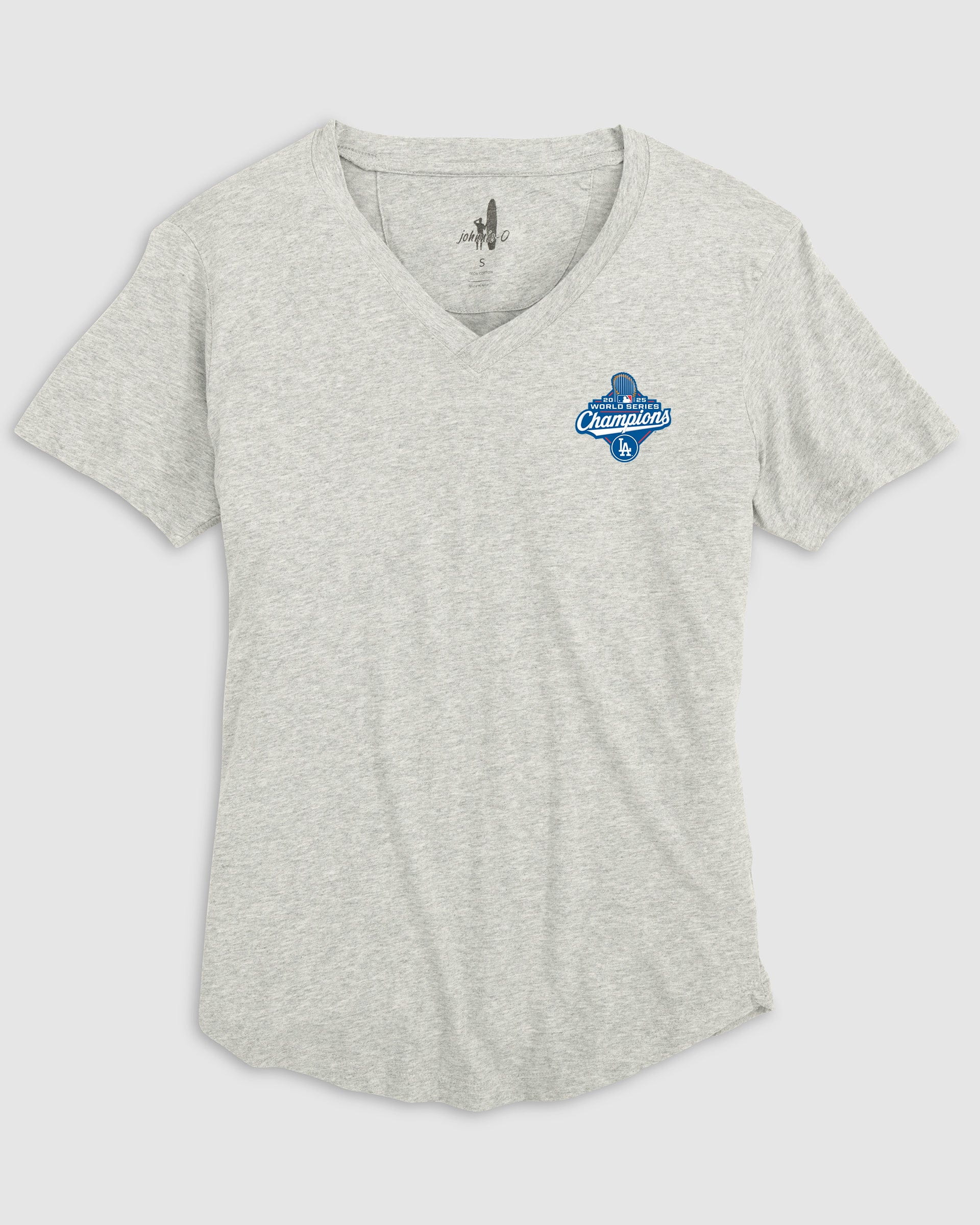 Women's Los Angeles Dodgers Merediths V-Neck T-Shirt - 2025 World Series Champions Logo - Image 3