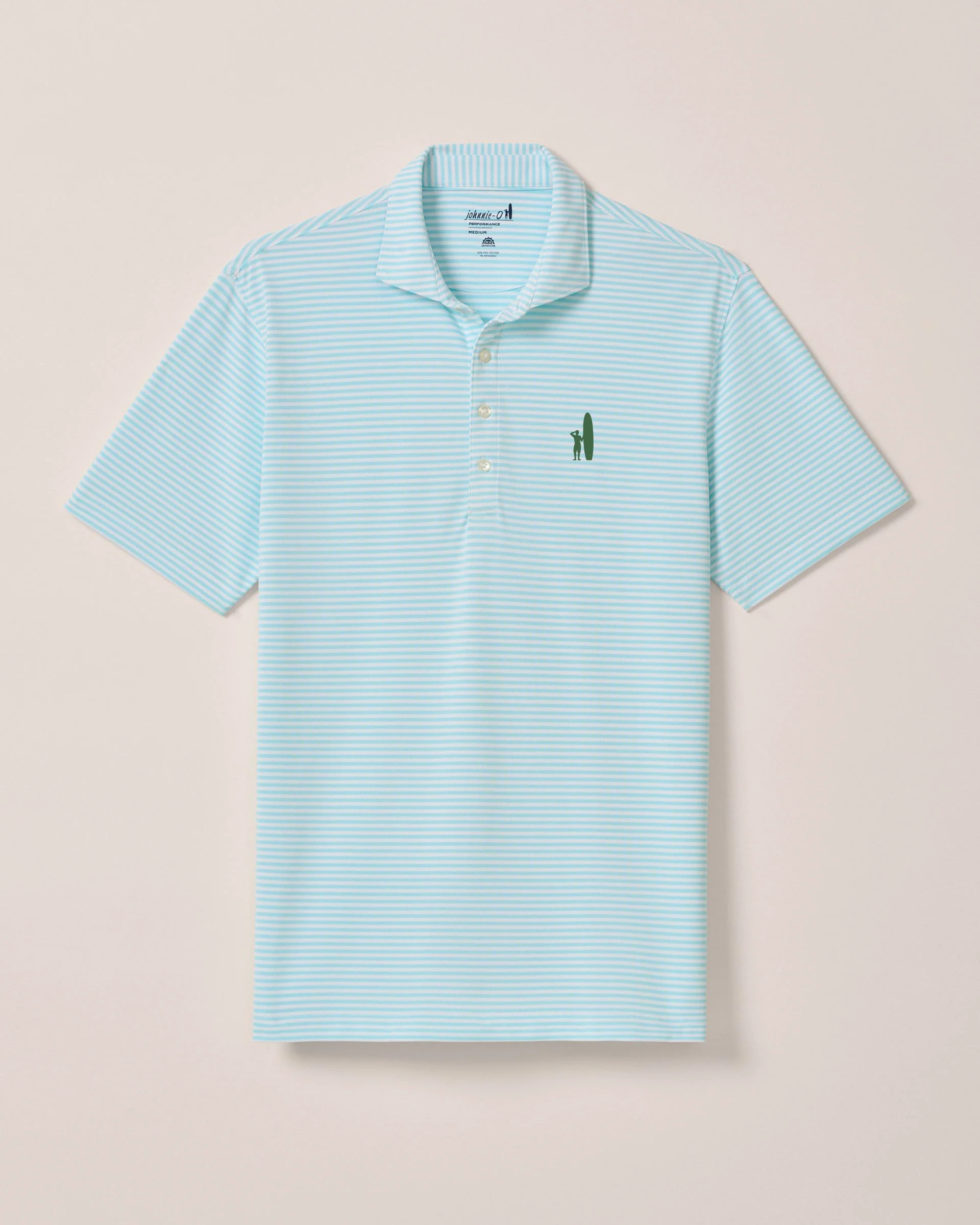 Custom Surfer Logo Performance Mesh Polo - Stetson Stripe - Image 13