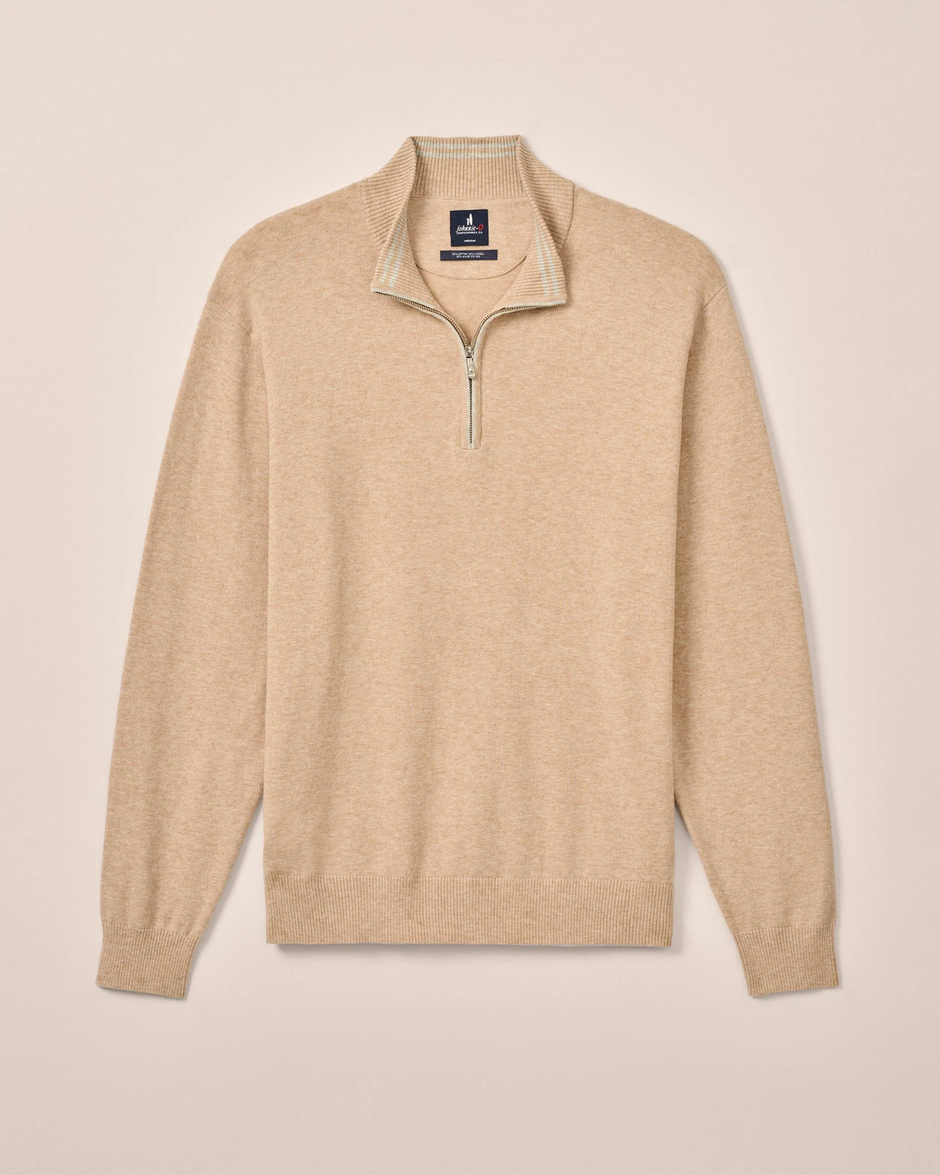 PerryGolf Desmond Plaited Cotton Blend 1/4 Zip Sweater - Image 15