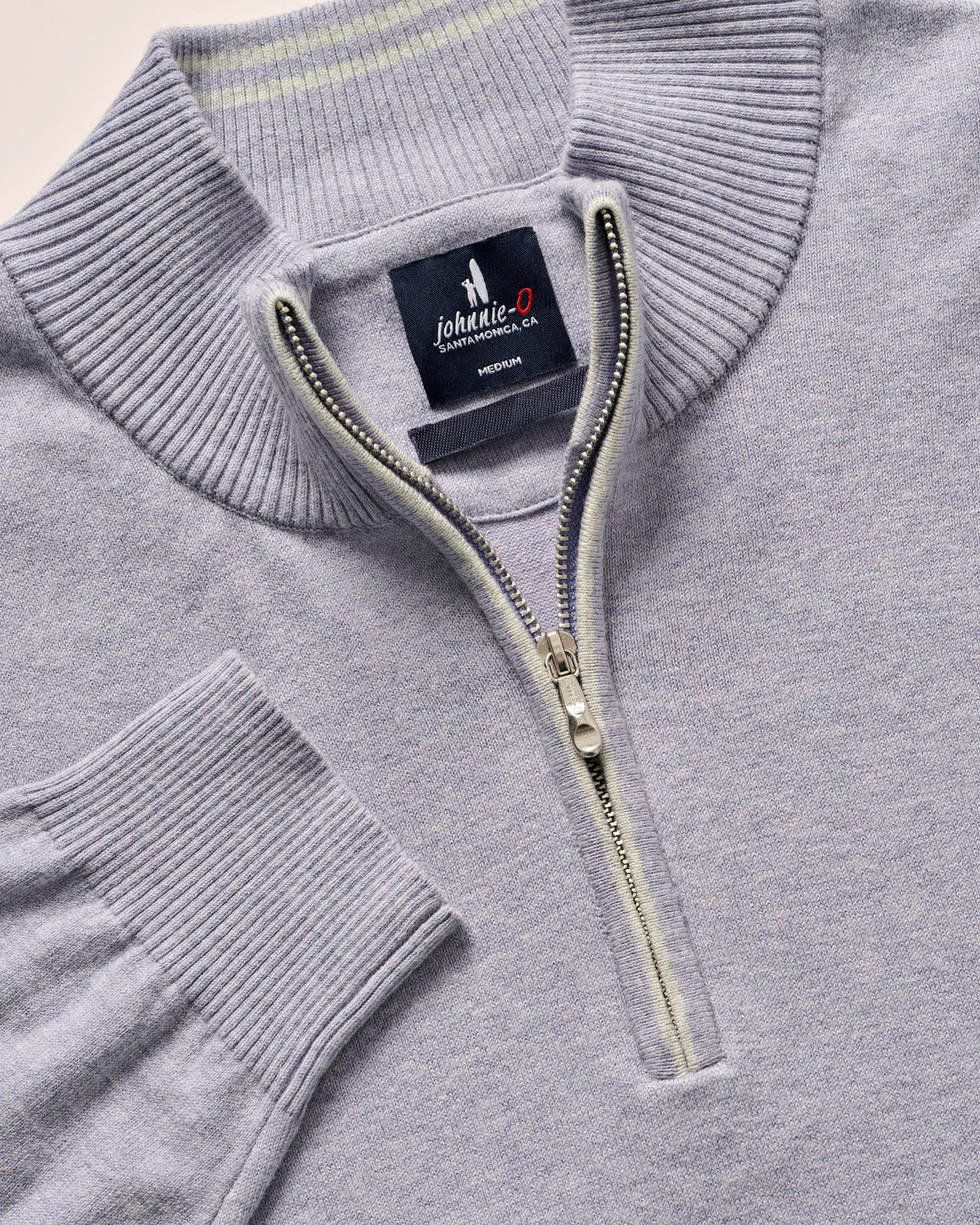 PerryGolf Desmond Plaited Cotton Blend 1/4 Zip Sweater - Image 3