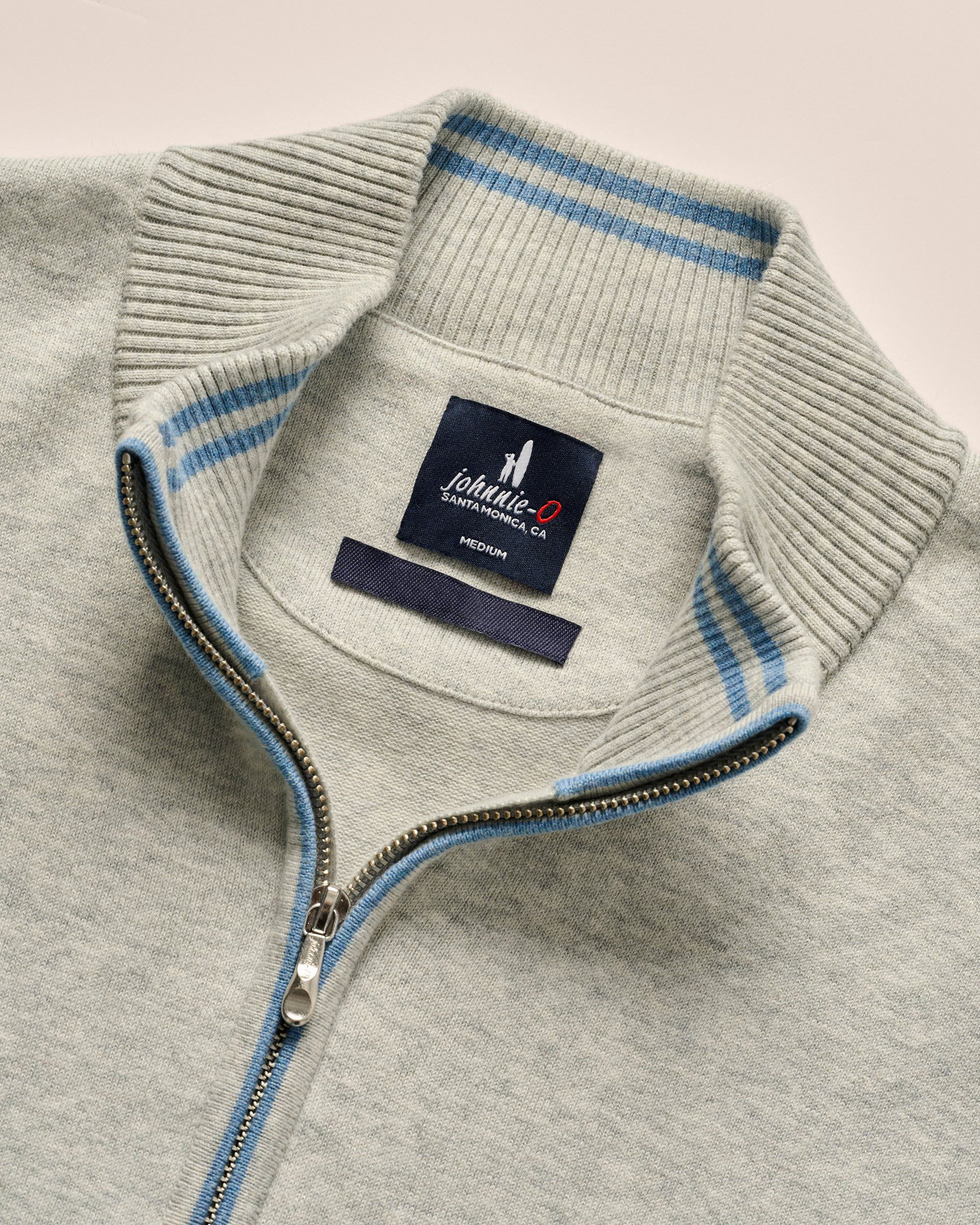 PerryGolf Desmond Plaited Cotton Blend 1/4 Zip Sweater - Image 4