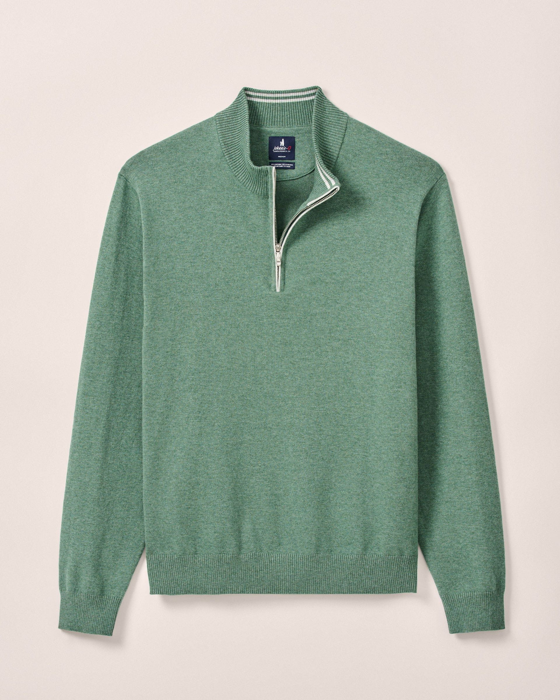 PerryGolf Desmond Plaited Cotton Blend 1/4 Zip Sweater - Image 65