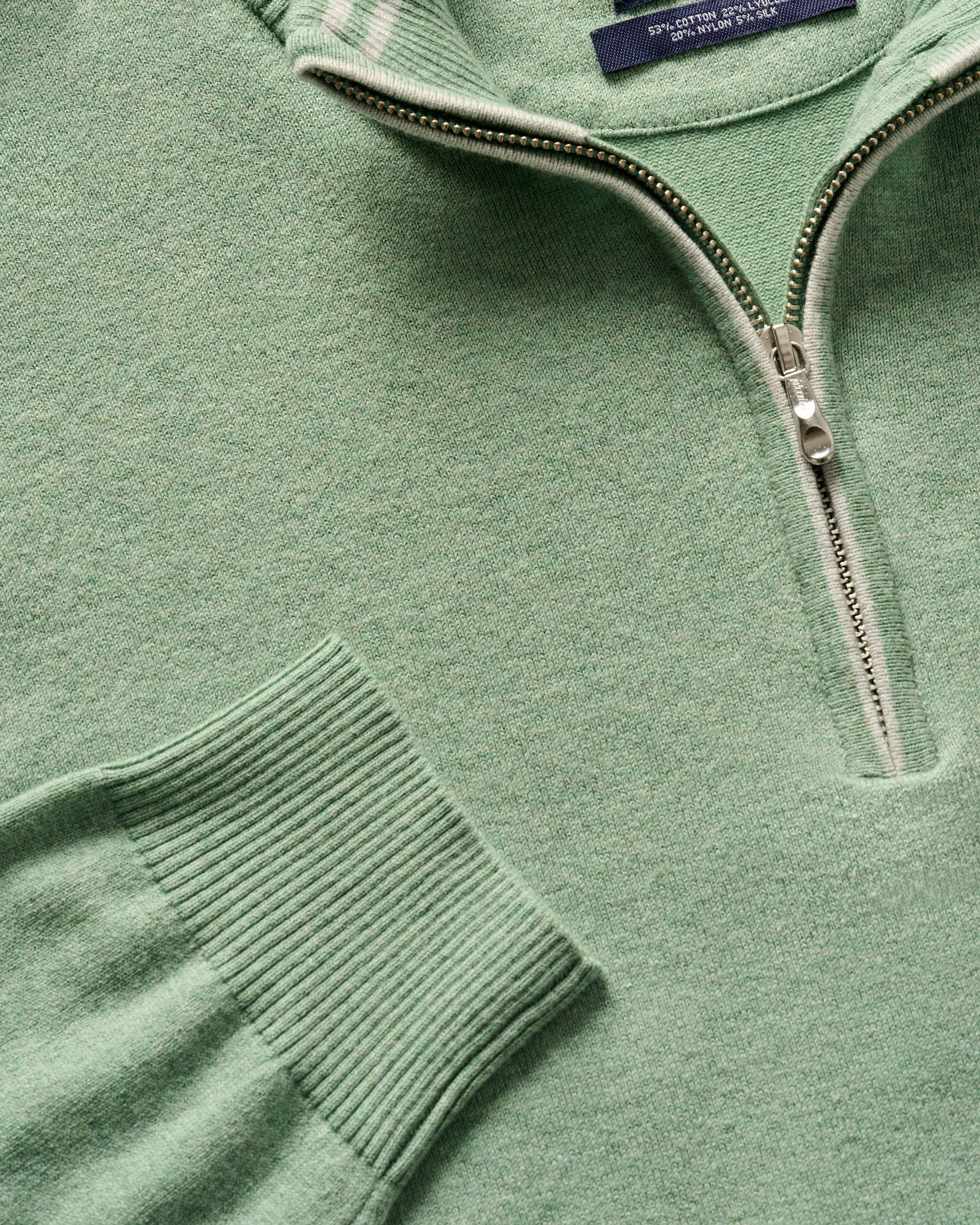 PerryGolf Desmond Plaited Cotton Blend 1/4 Zip Sweater - Image 7
