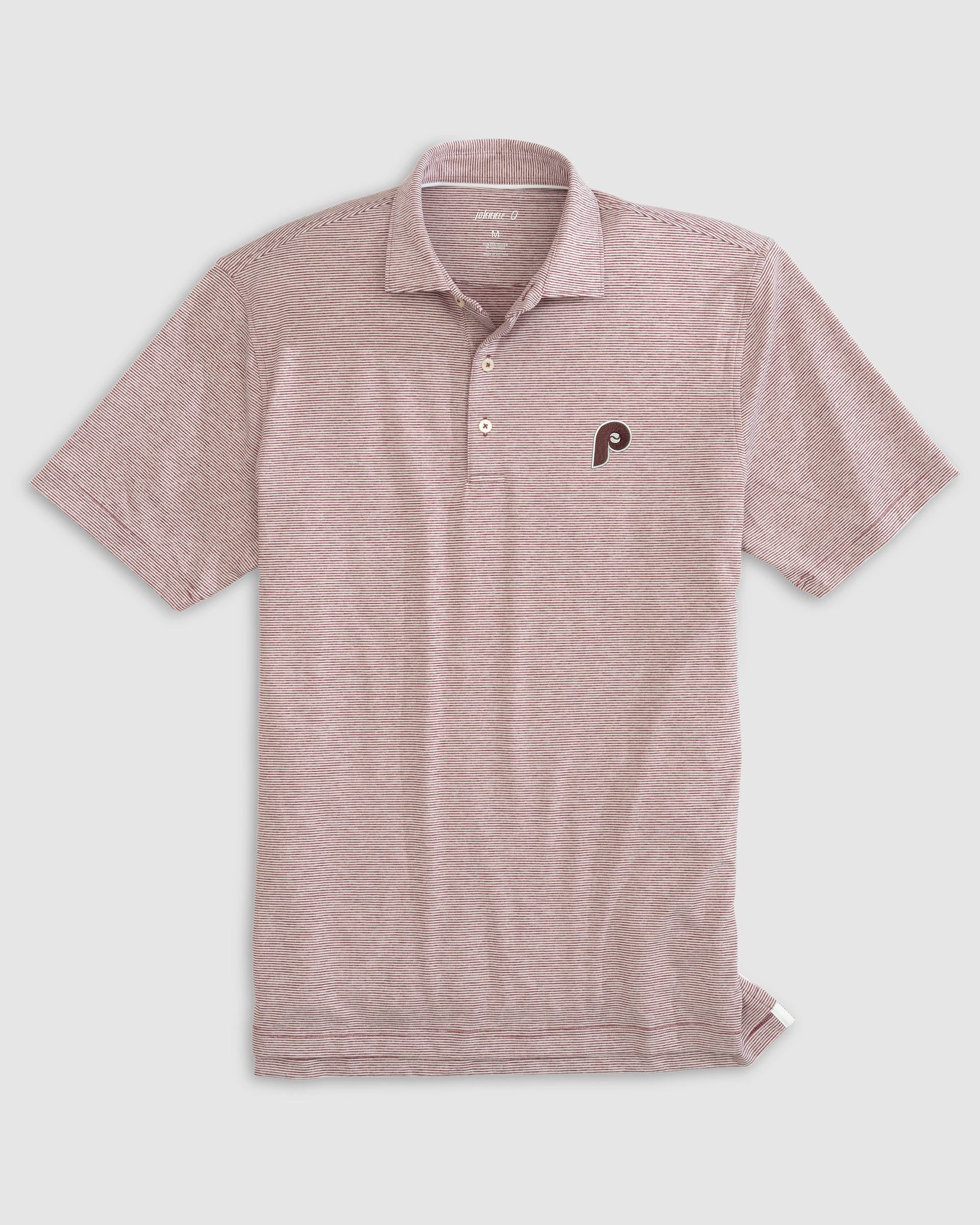 Philadelphia Phillies Lyndonn Striped Jersey Performance Polo - Cooperstown Logo - Image 3