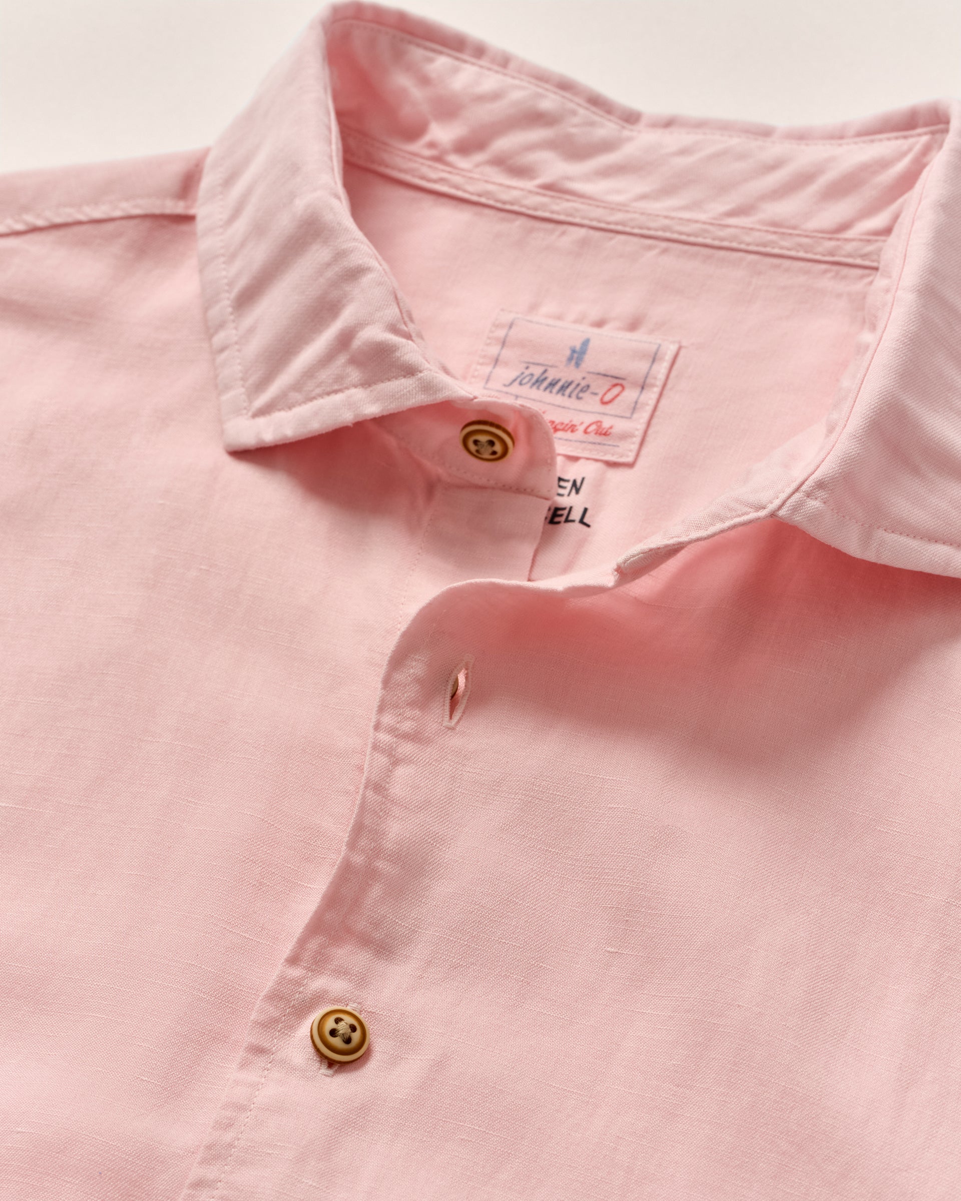 Garment Dyed Short Sleeve Linen Button Down Shirt - Gianni Solid Knit - Image 8