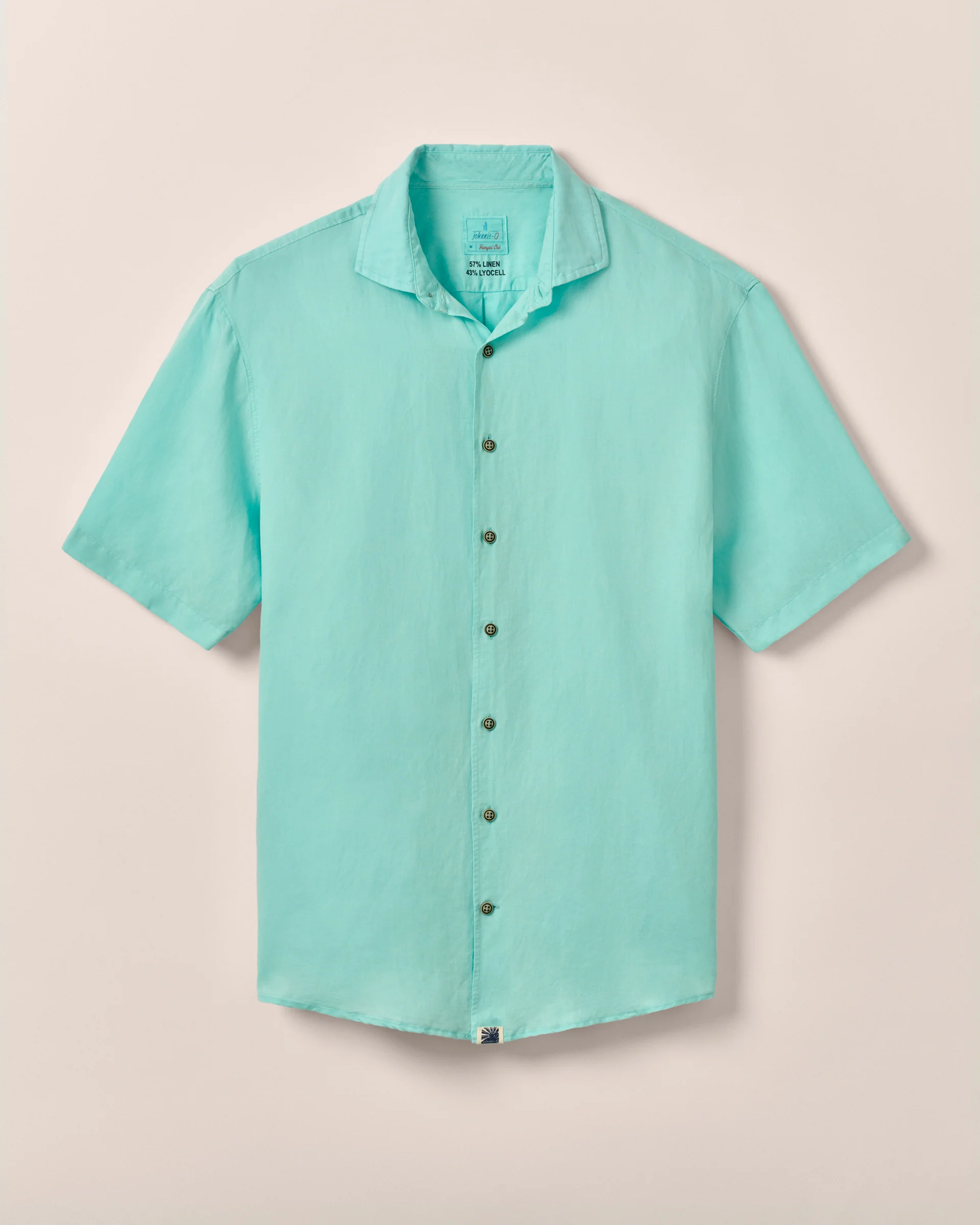 Garment Dyed Short Sleeve Linen Button Down Shirt - Gianni Solid Knit - Image 5