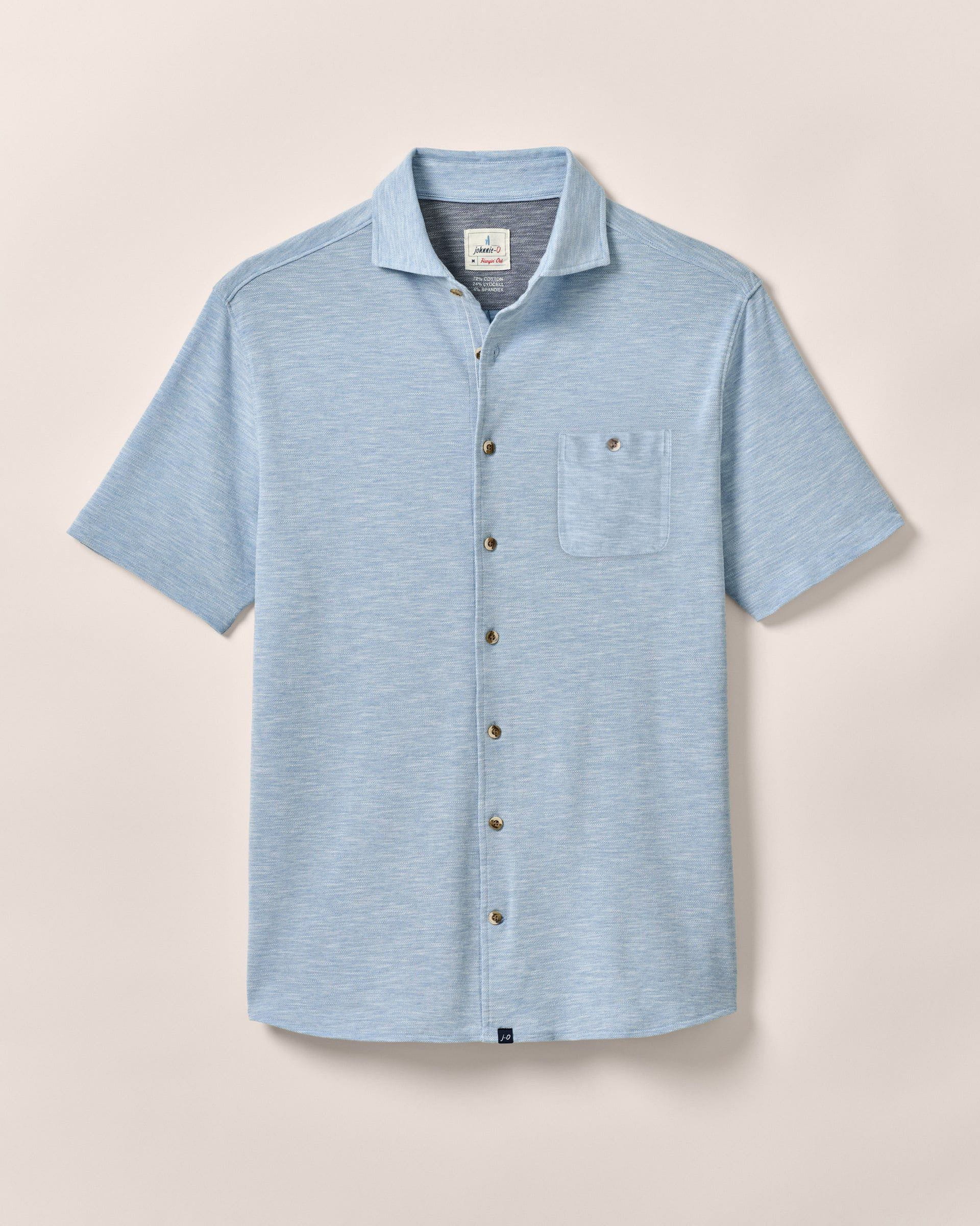 Short-Sleeve Knit Pique Button-Down Shirt - Tasca - Image 8