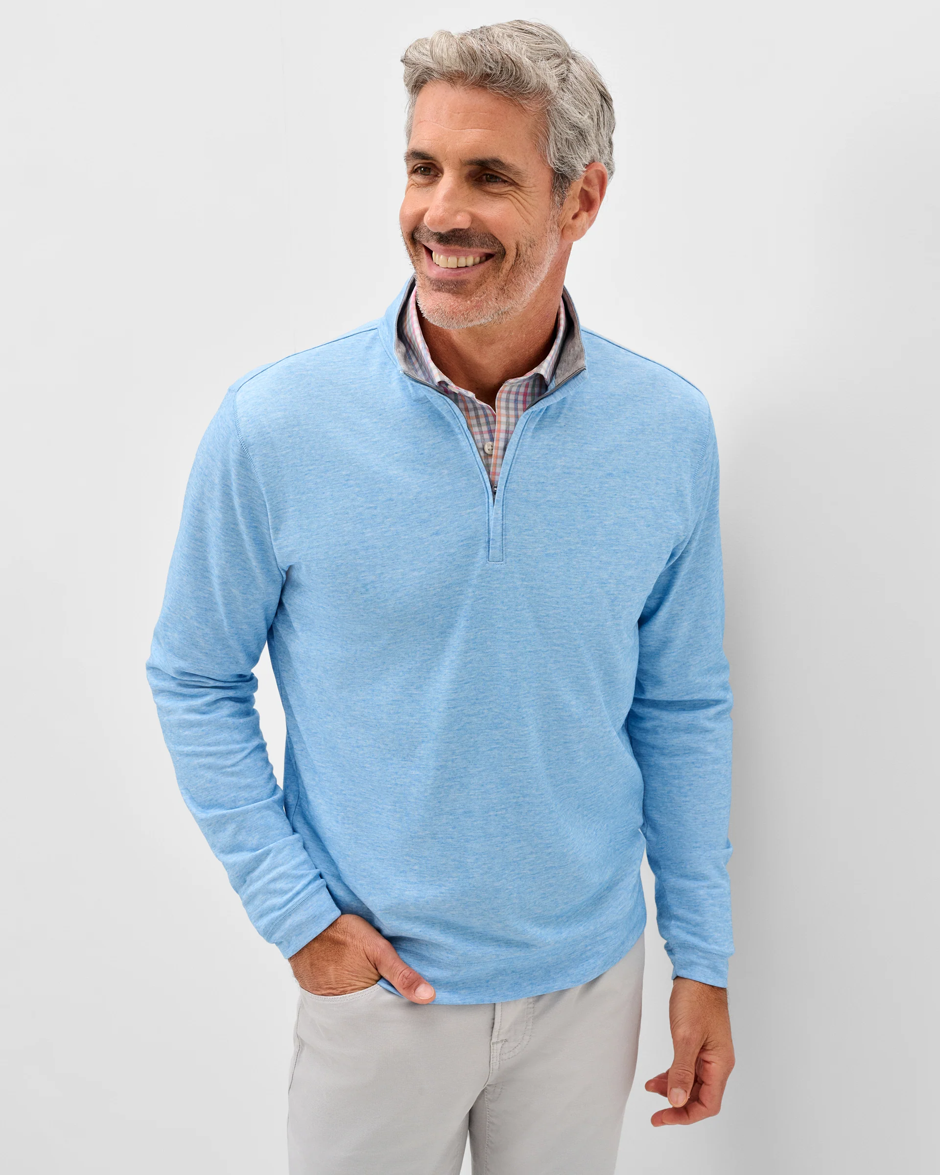 Pircio Dri-Release Heathered 1/4 Zip Pullover - Image 5
