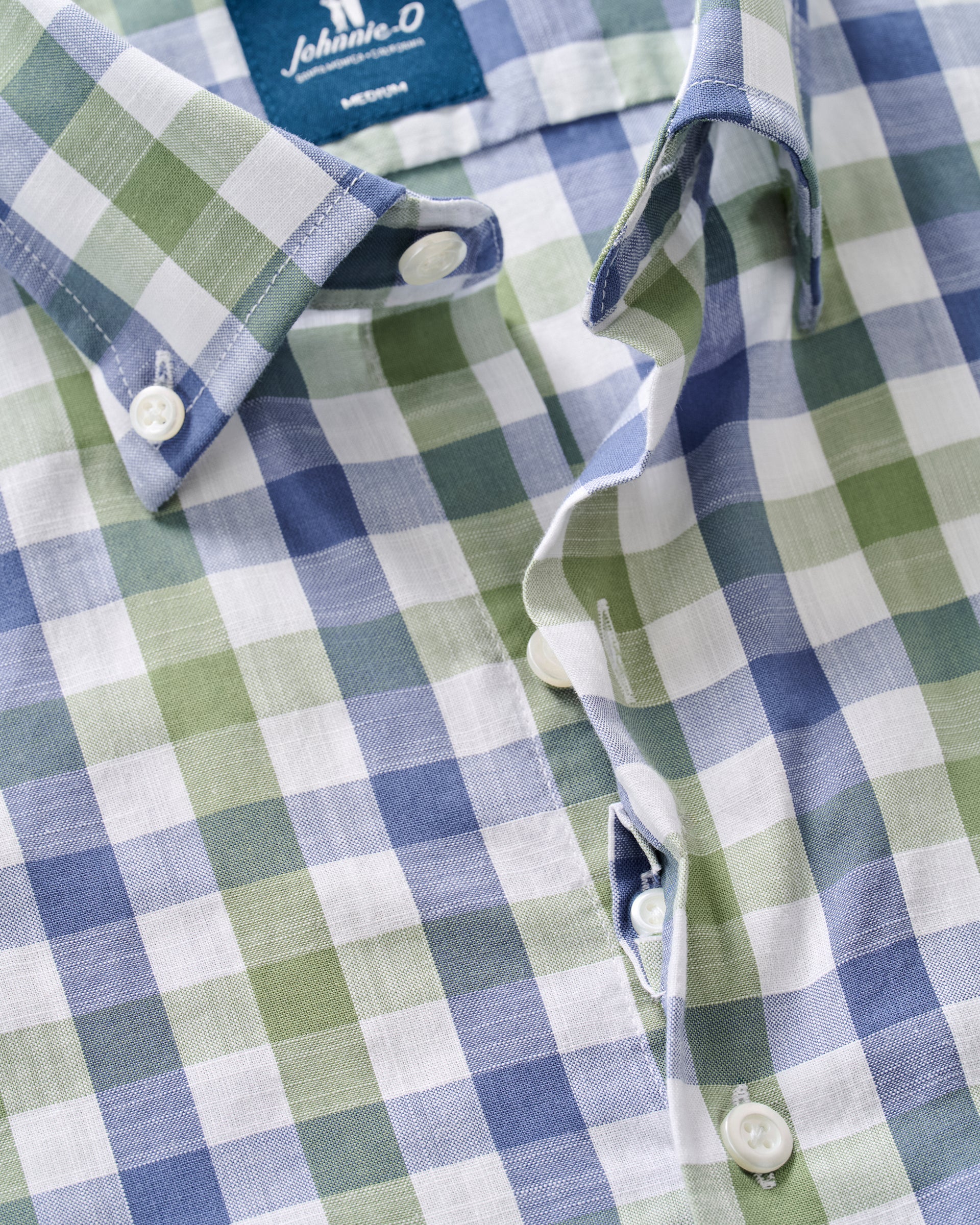 Slub Cotton Button Down Shirt - Candler Exploded Check - Image 7