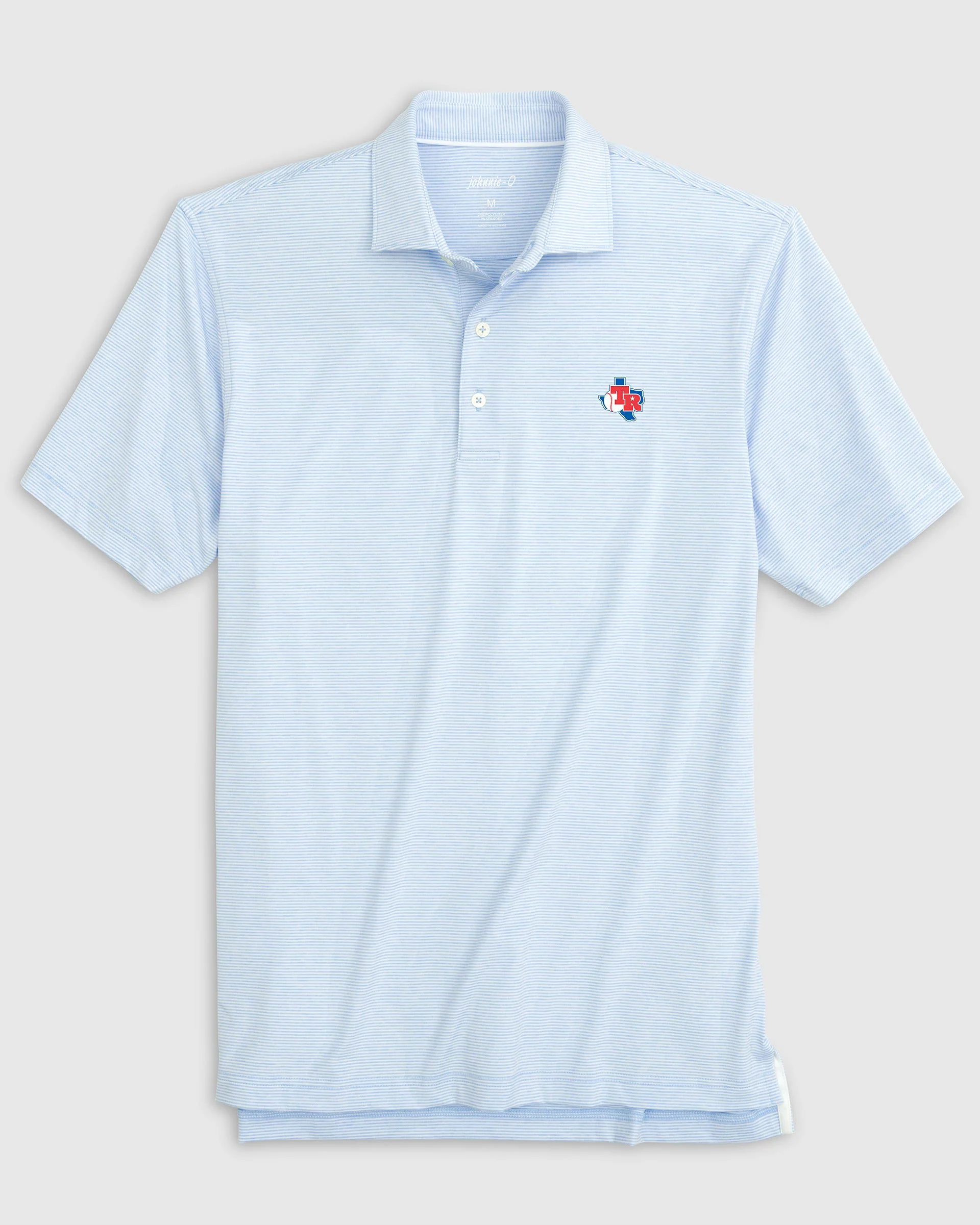 Texas Rangers Lyndonn Striped Jersey Performance Polo - Cooperstown Logo