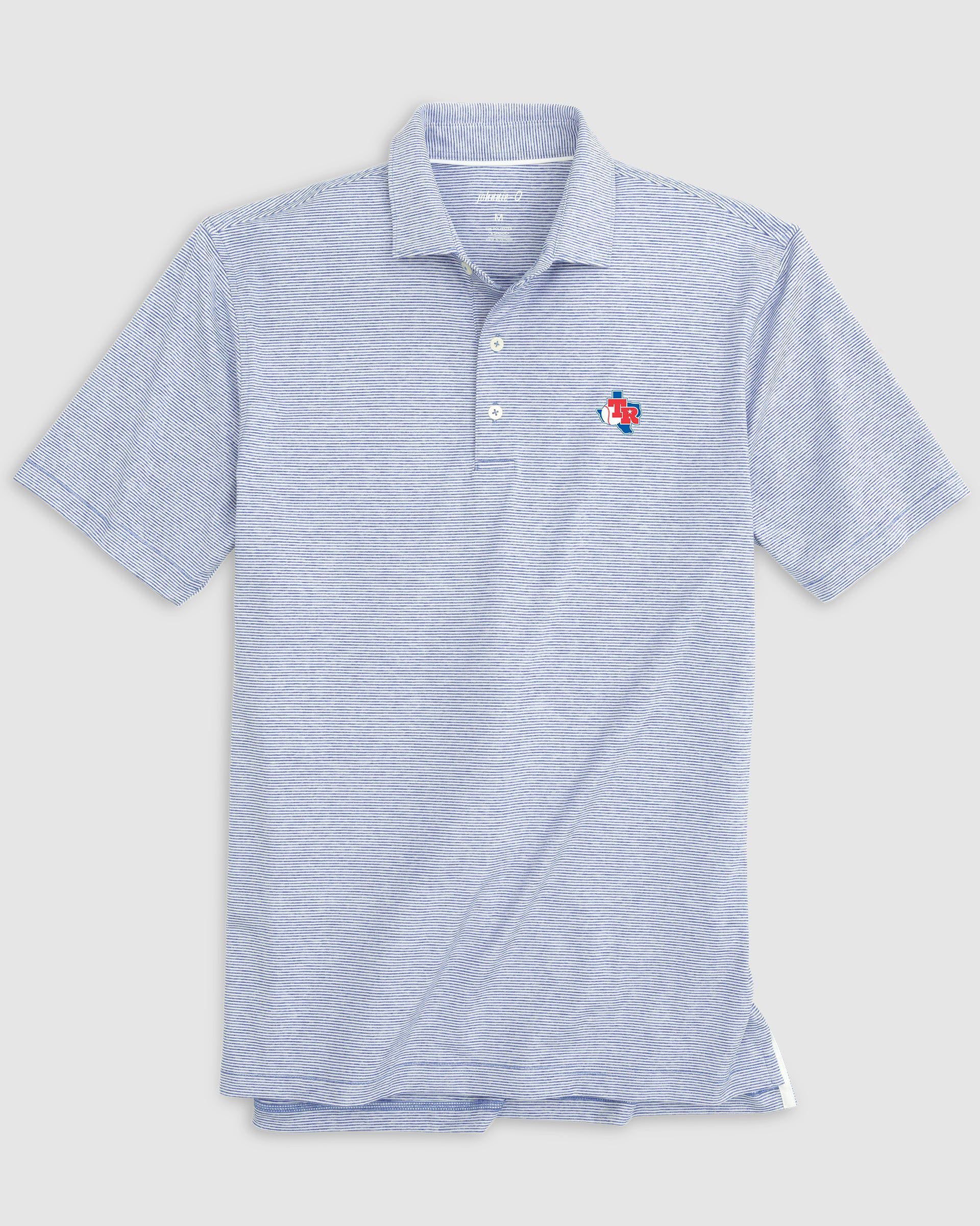 Texas Rangers Lyndonn Striped Jersey Performance Polo - Cooperstown Logo - Image 3